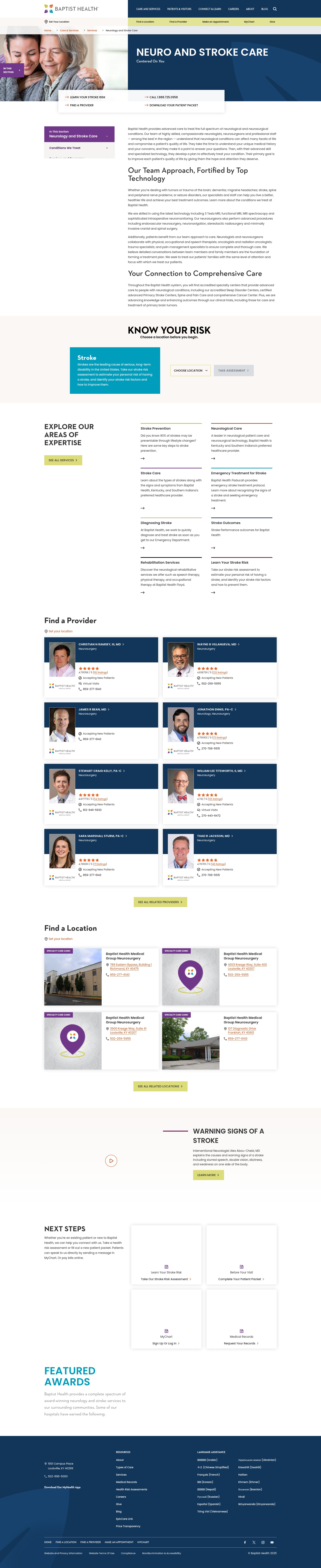 Screenshot of baptisthealth.com