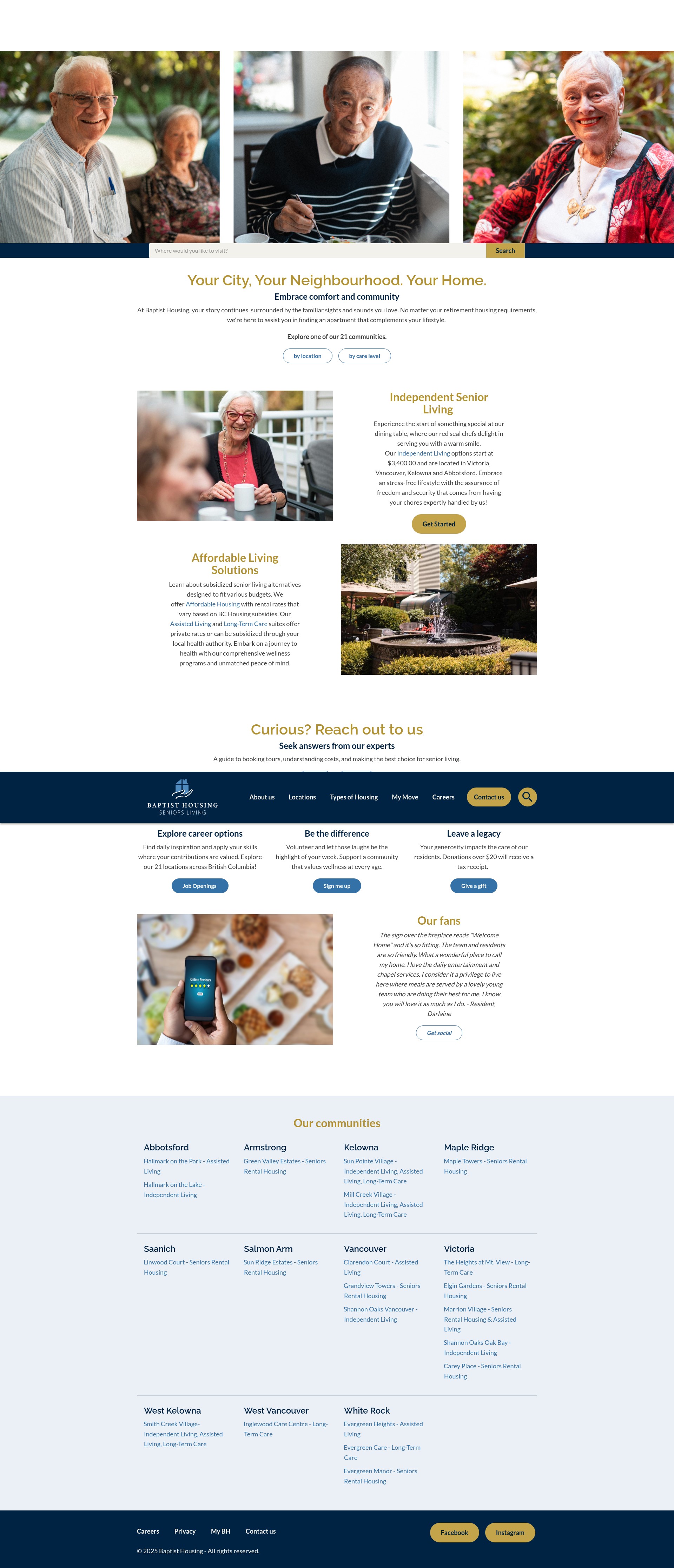 Screenshot of baptisthousing.org