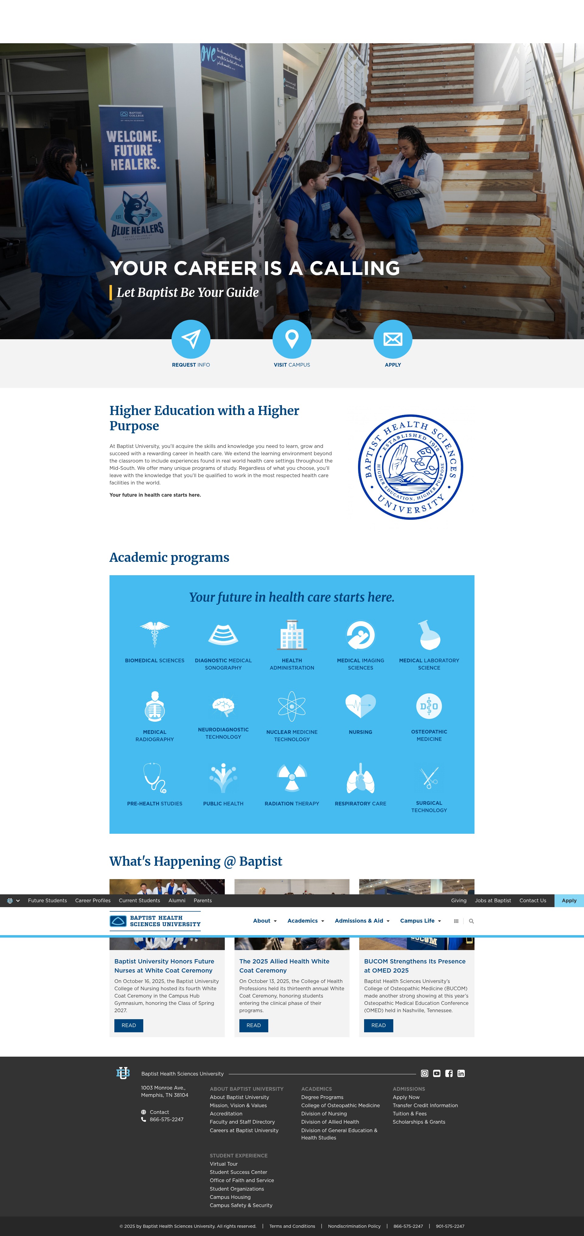 Screenshot of baptistu.edu
