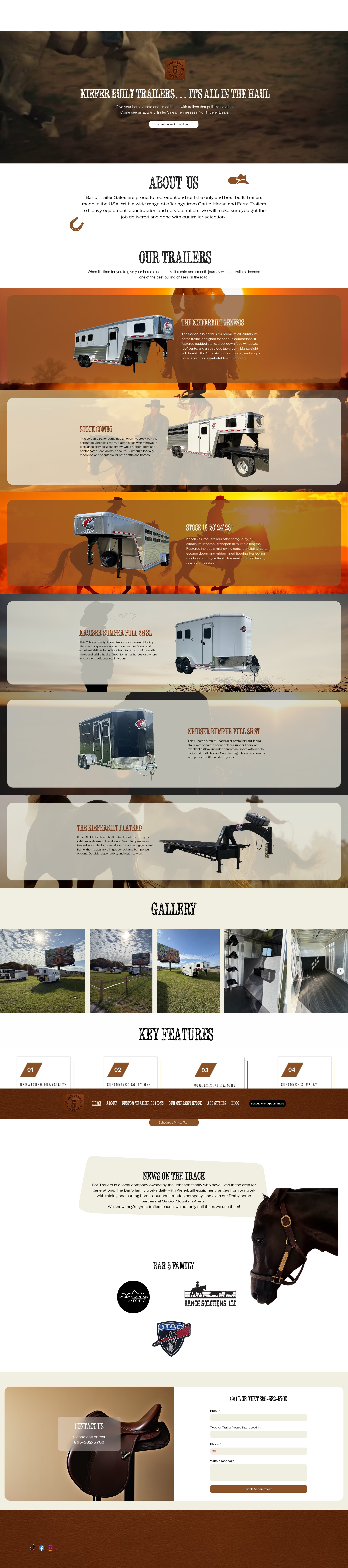 Screenshot of bar5trailersales.com