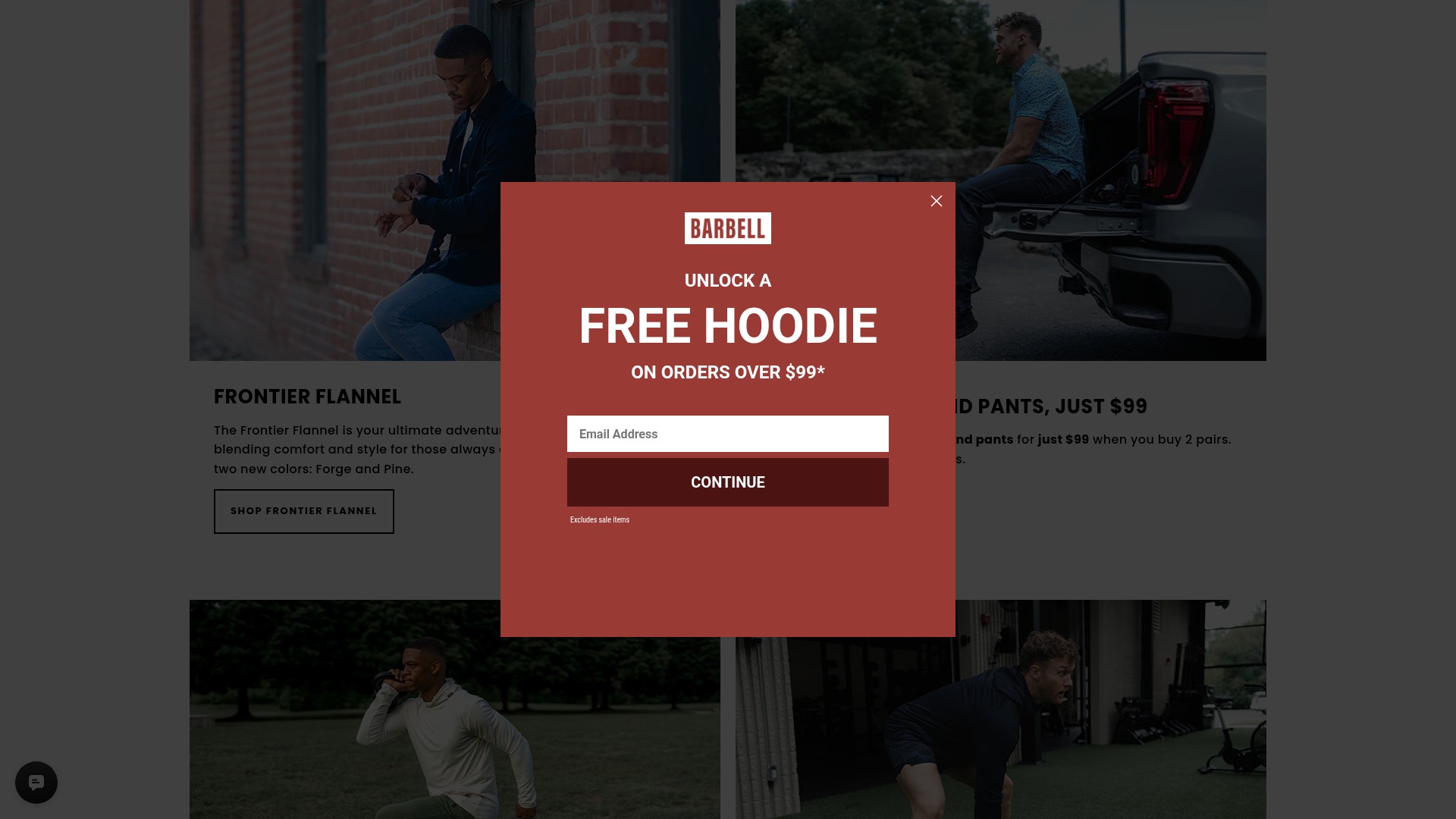 Screenshot of barbellapparel.com