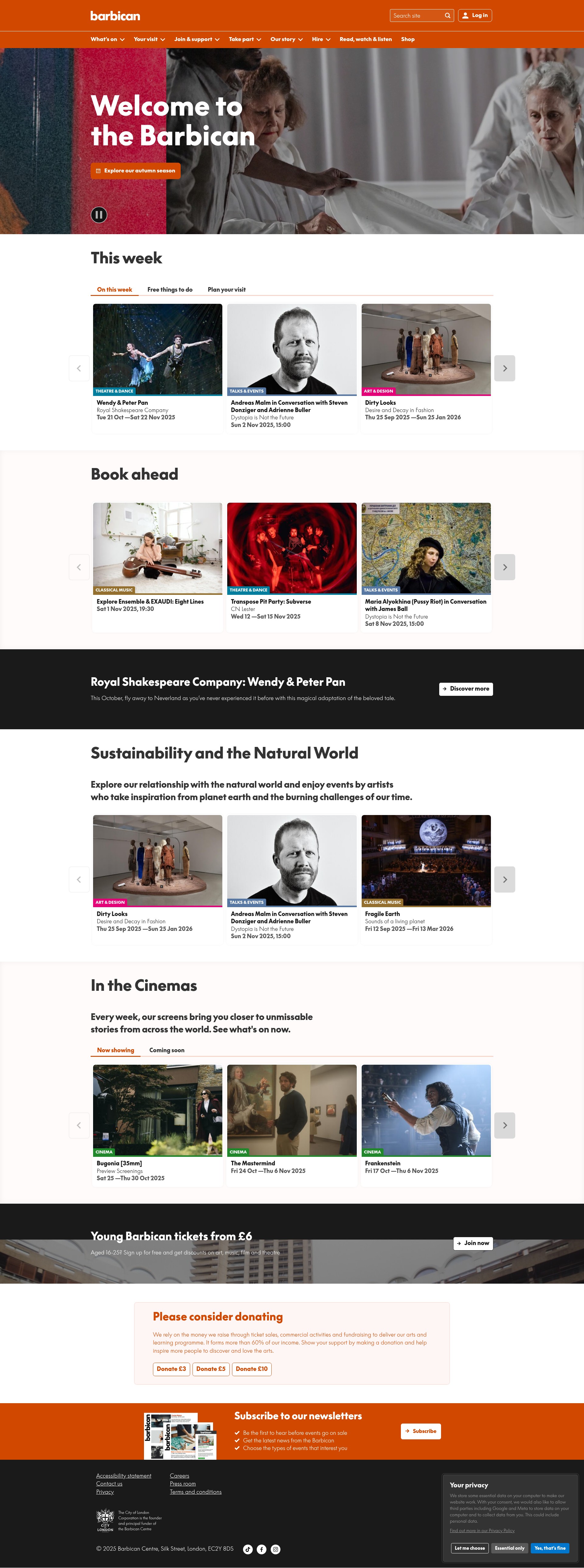 Screenshot of barbican.org.uk