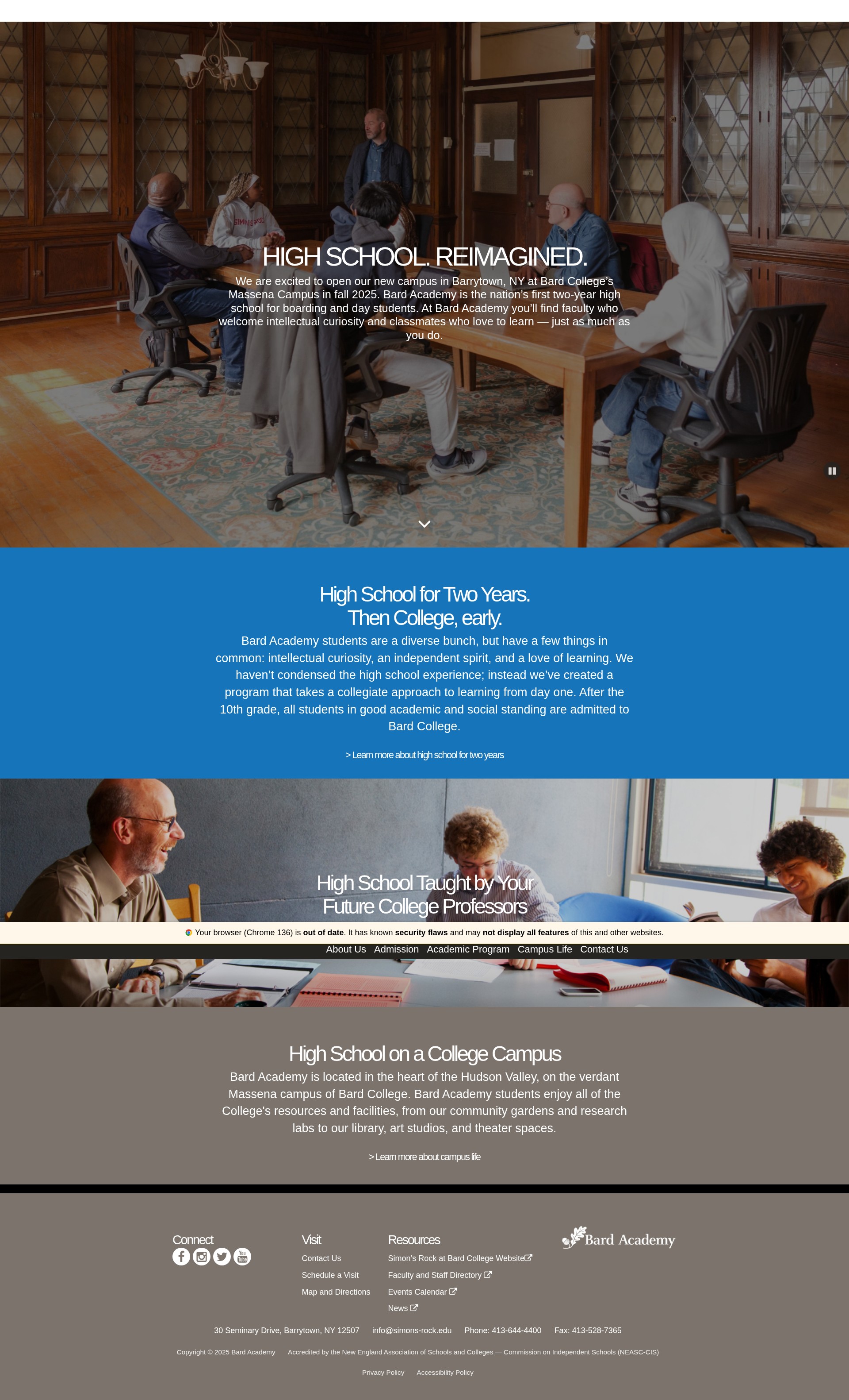 Screenshot of bardacademy.simons-rock.edu