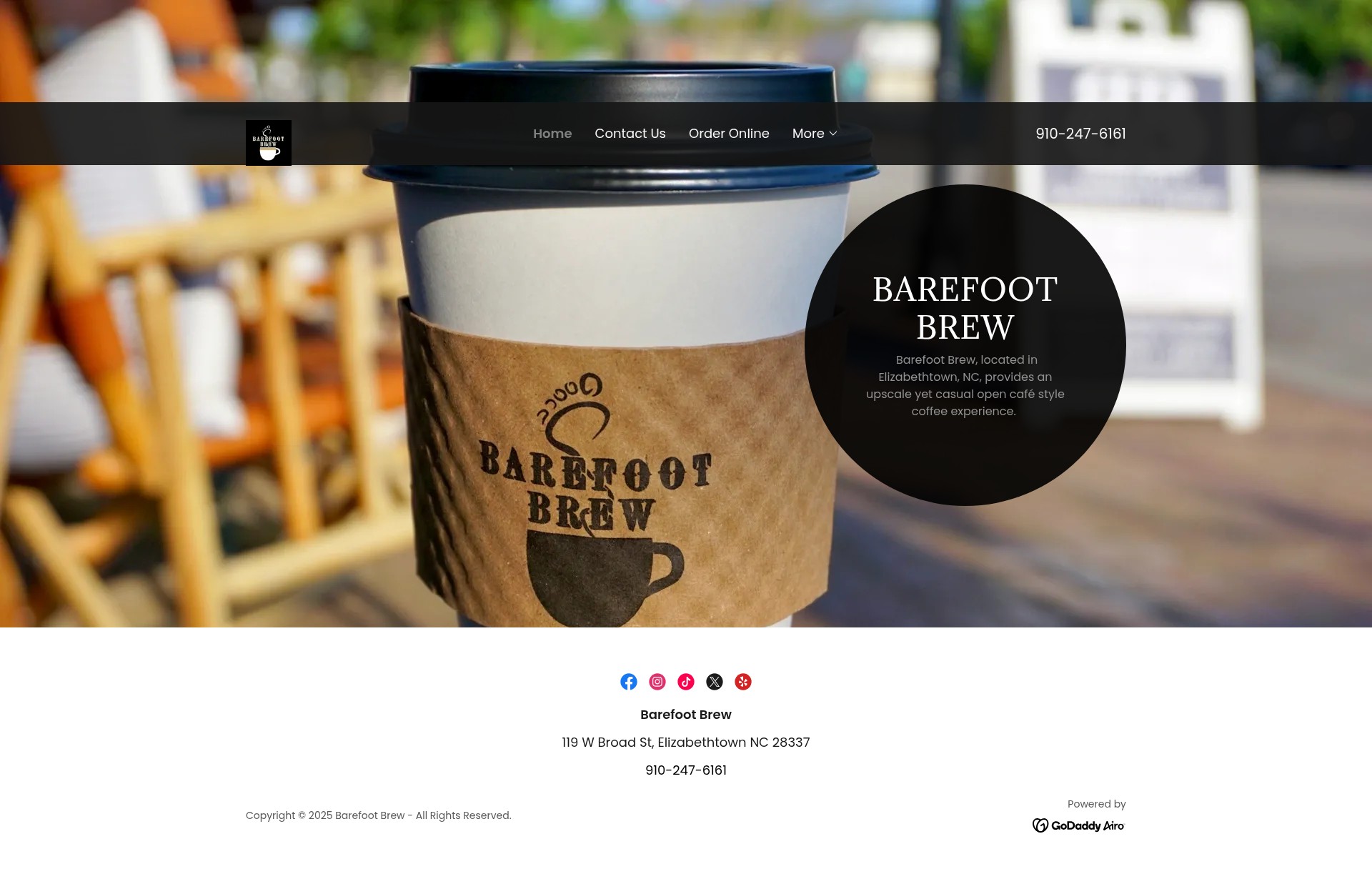 Screenshot of barefootbrew.com