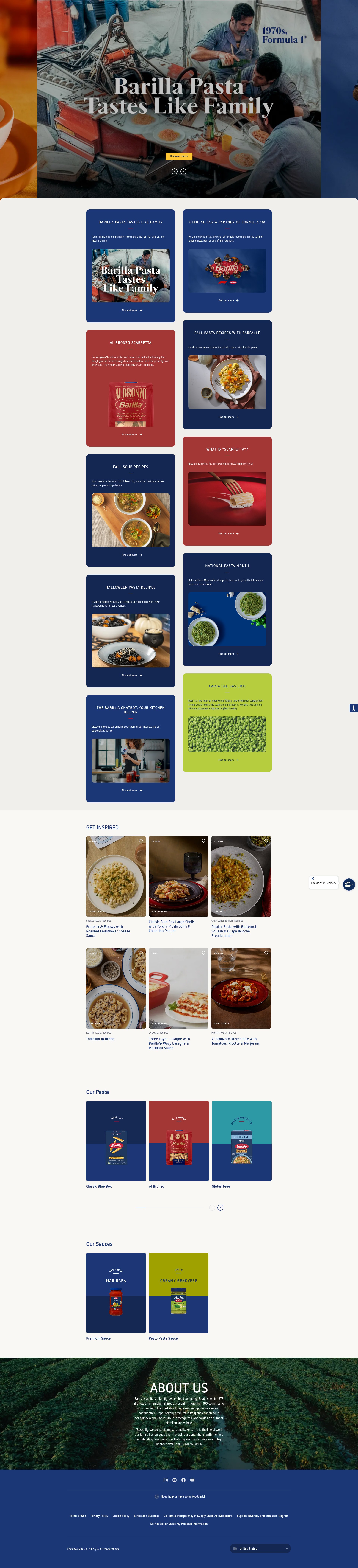 Screenshot of barilla.com