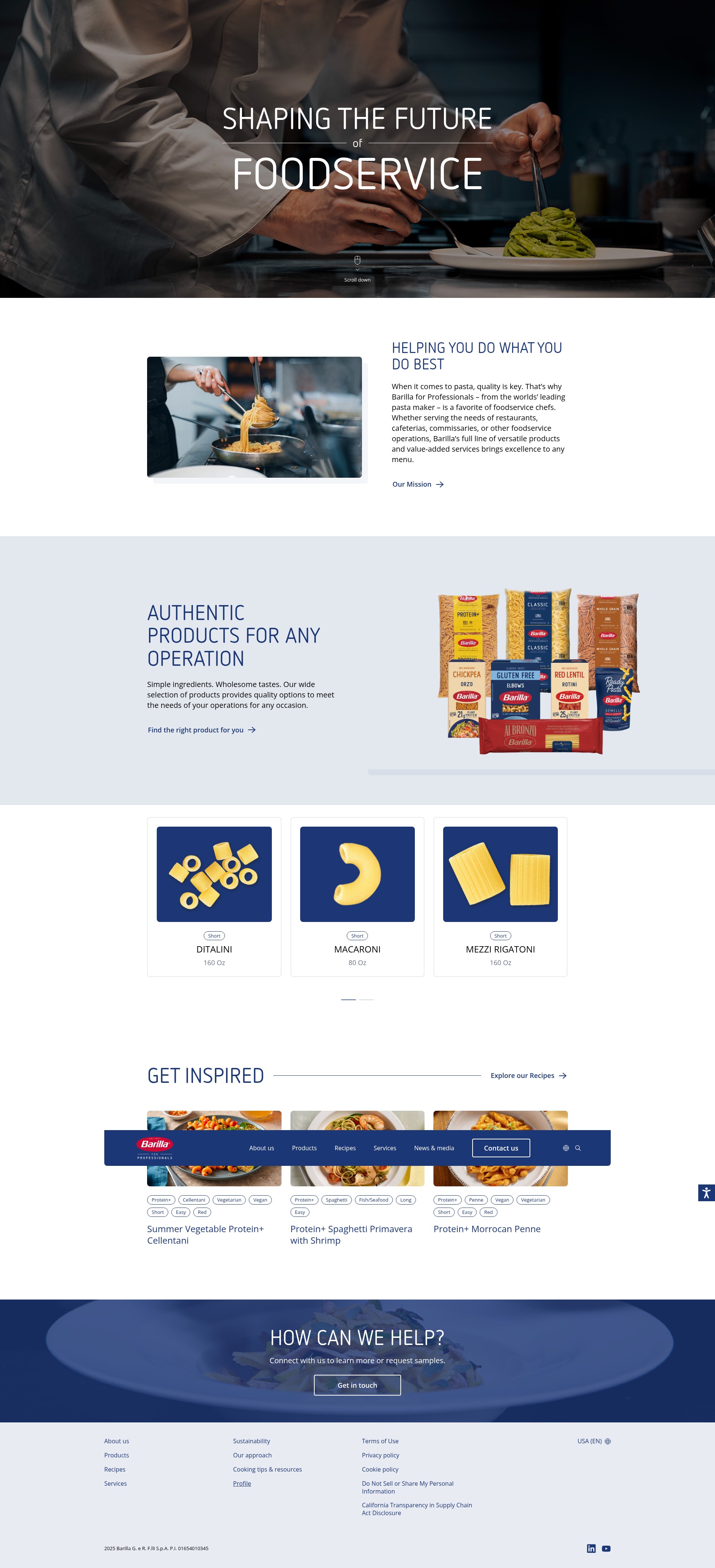 Screenshot of barillaforprofessionals.com