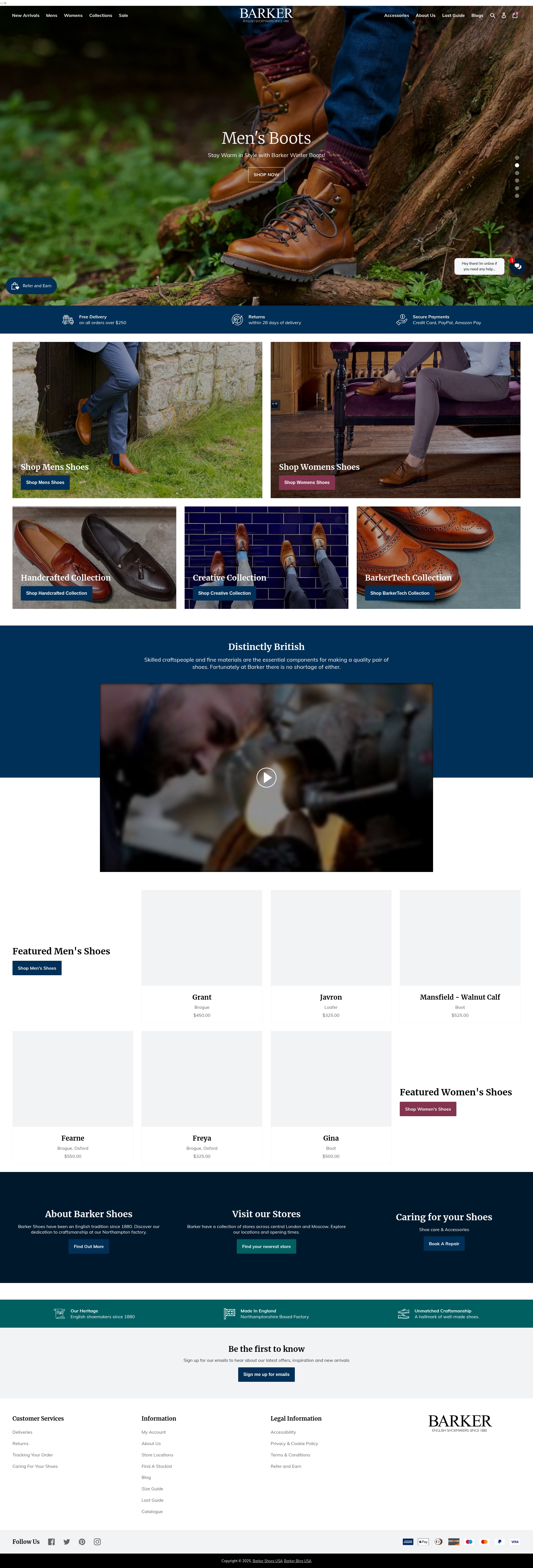Screenshot of barkershoes.com
