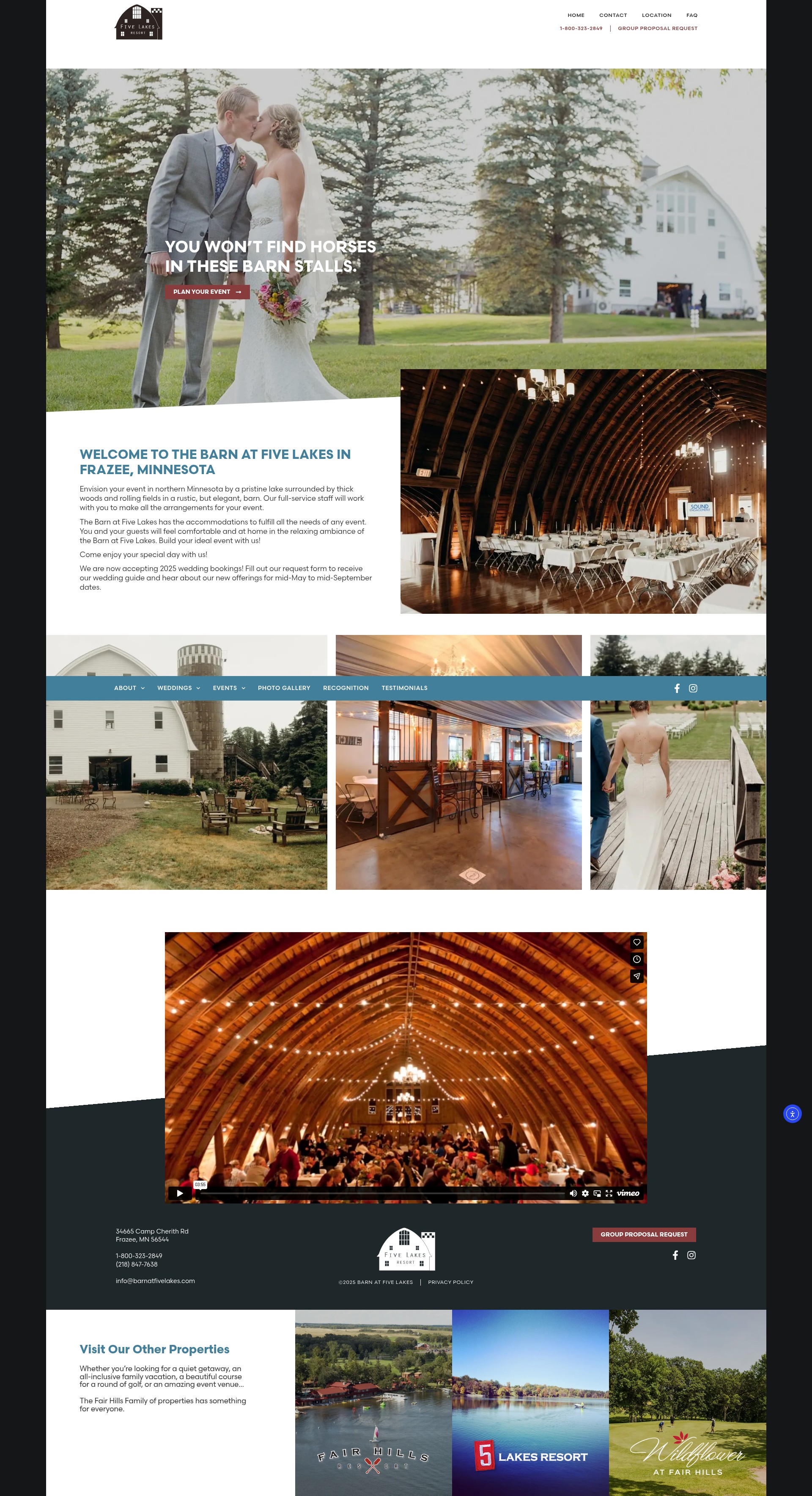 Screenshot of barnatfivelakes.com