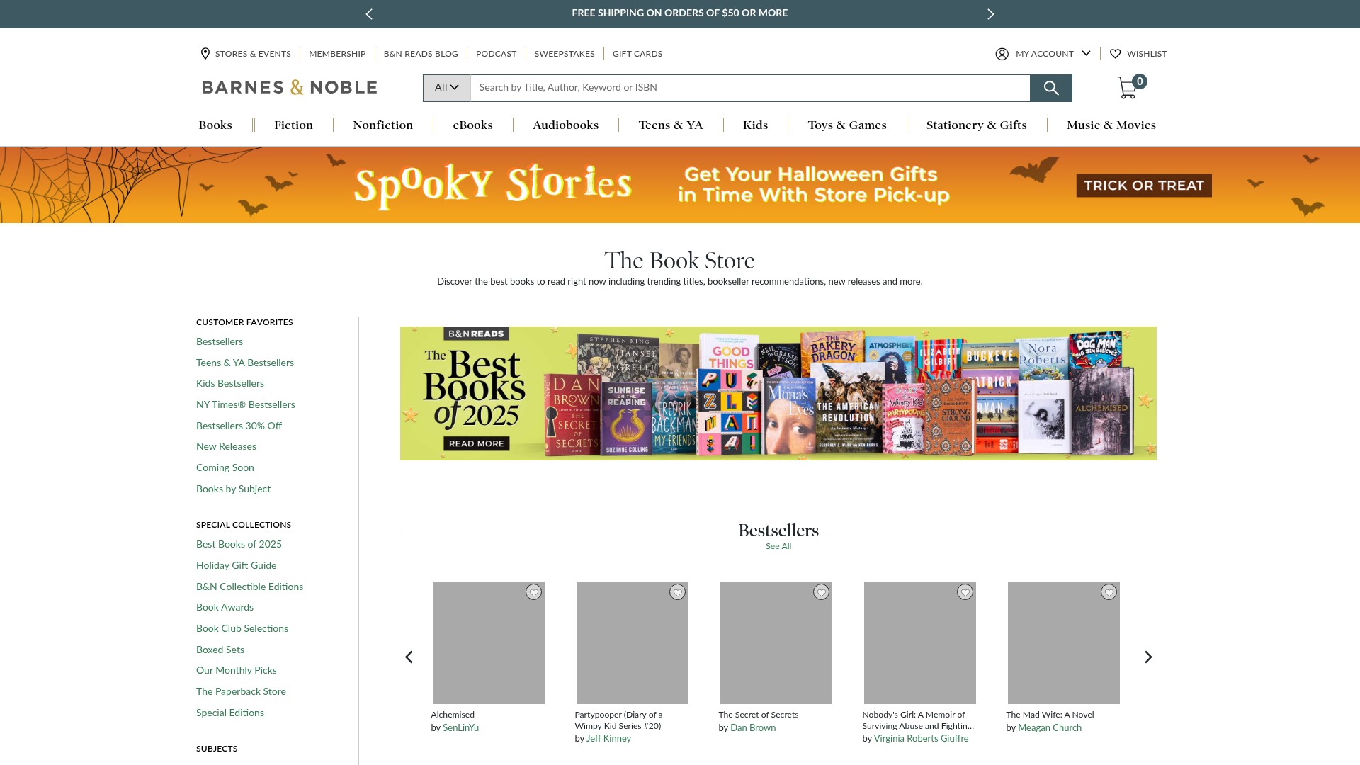 Screenshot of barnesnoble.com