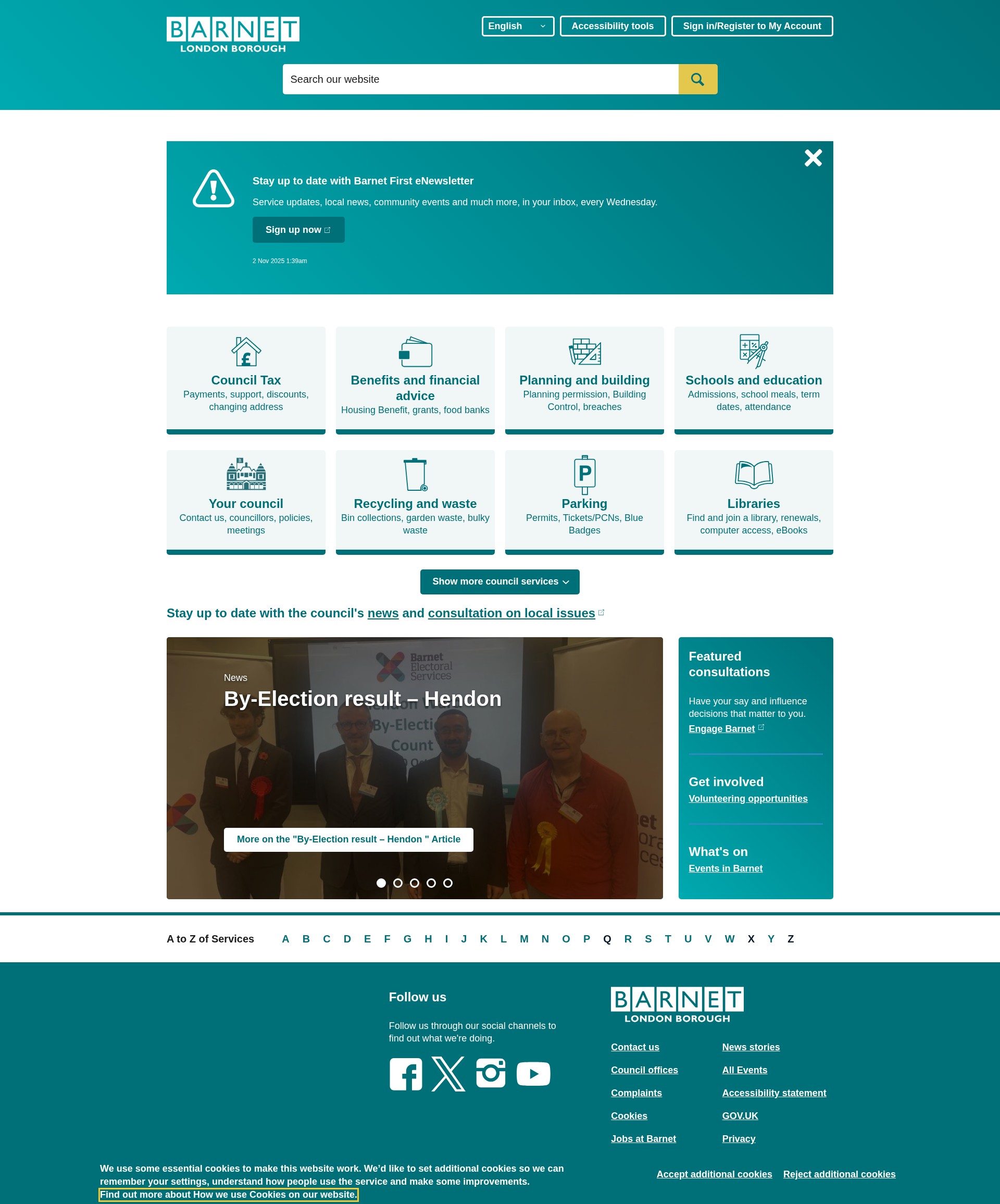 Screenshot of barnet.gov.uk