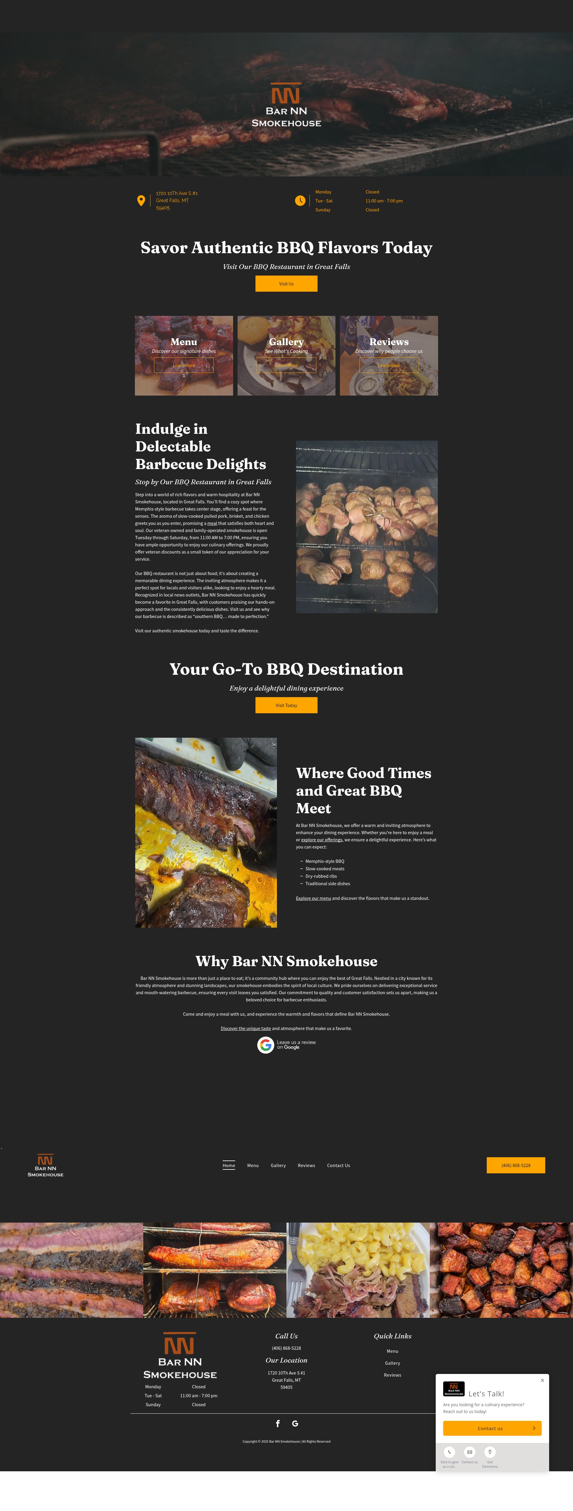 Screenshot of barnnsmokehouse.com