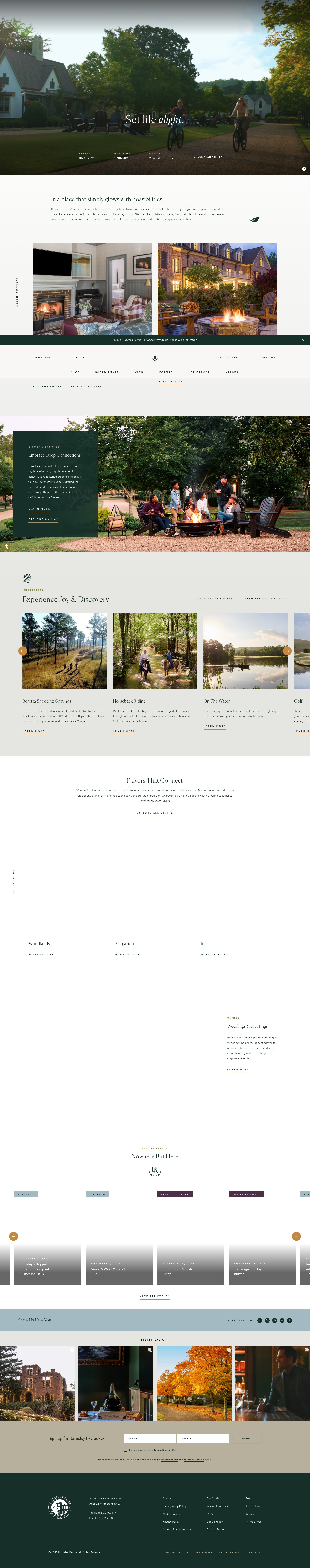 Screenshot of barnsleyresort.com