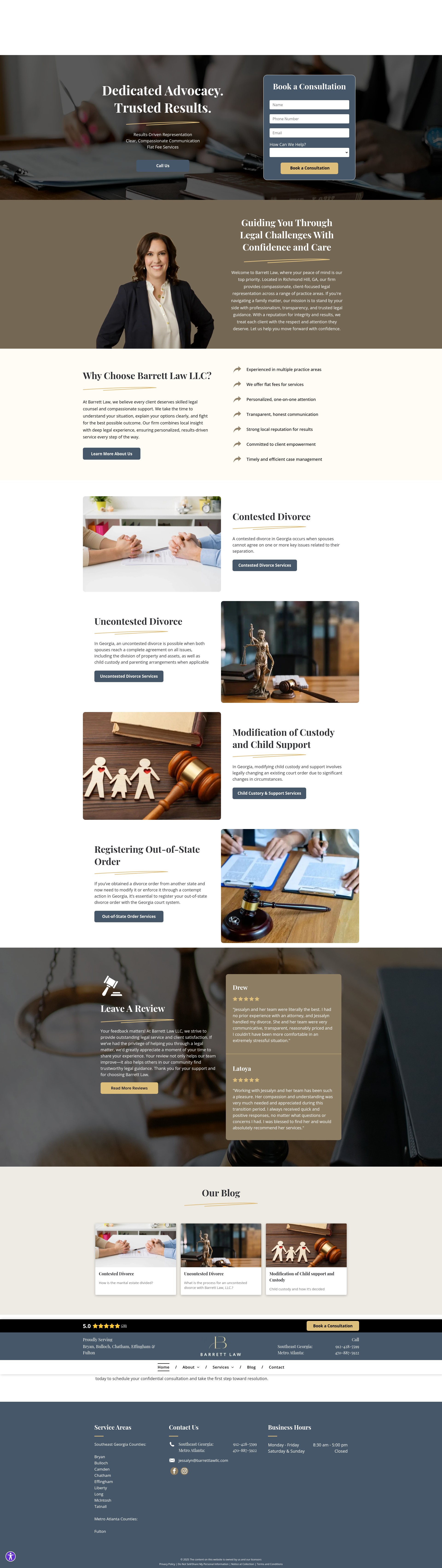 Screenshot of barrettlawllc.com