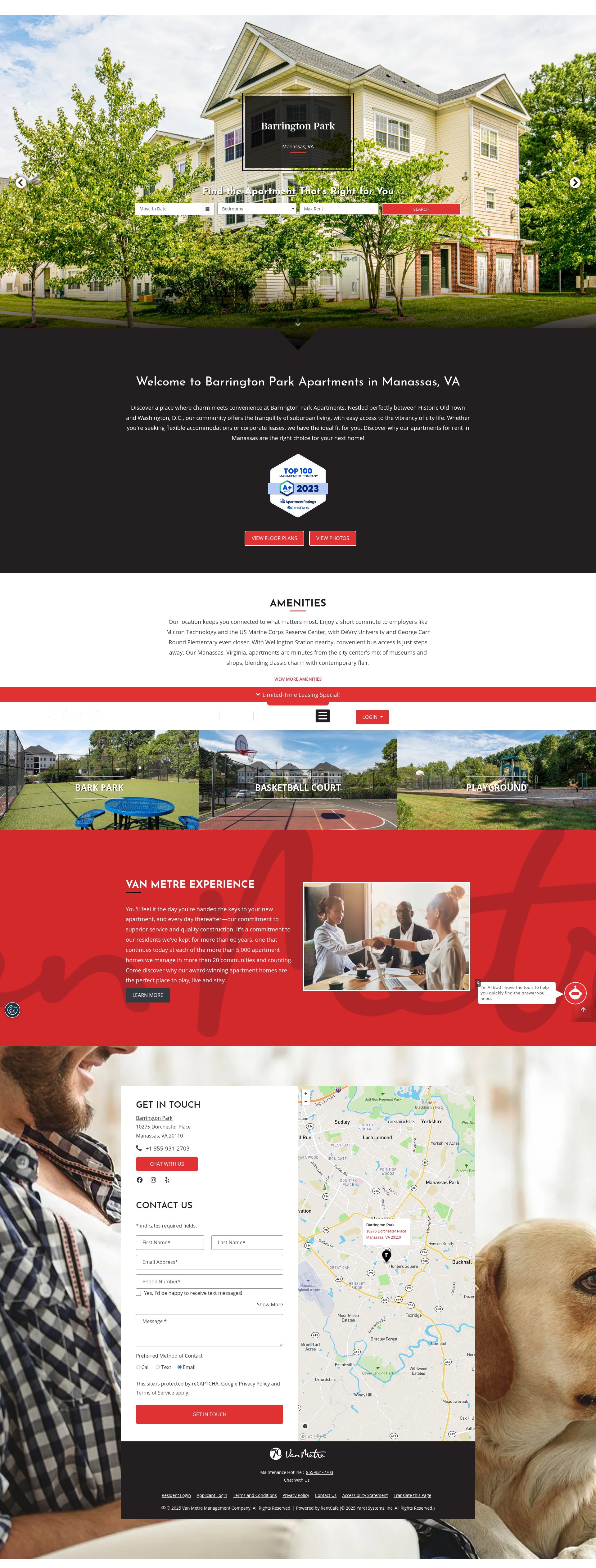 Screenshot of barringtonparkapt.com