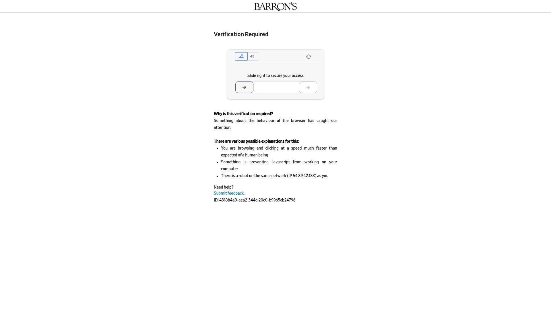Screenshot of barrons.com