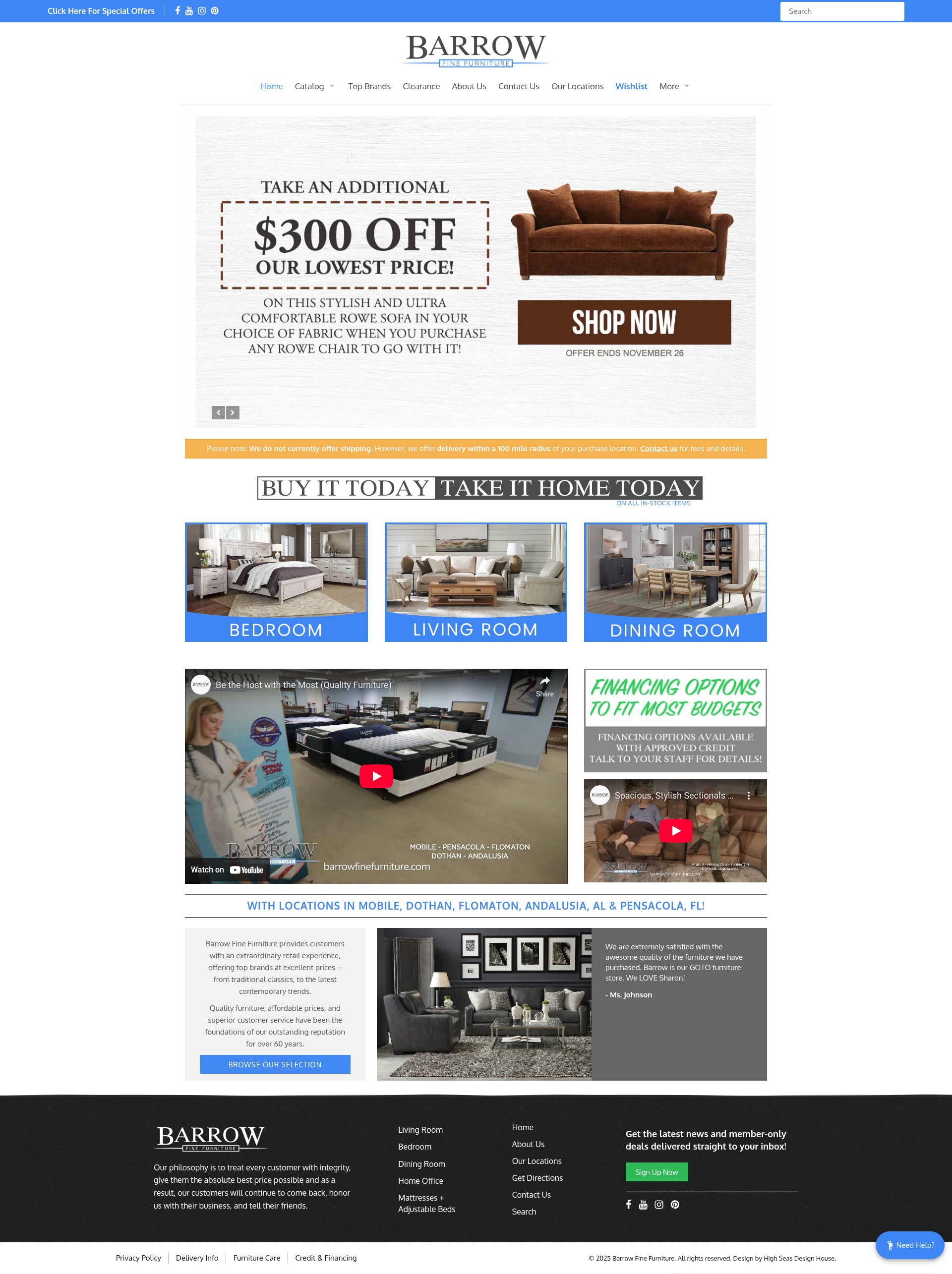 Screenshot of barrowfinefurniture.com