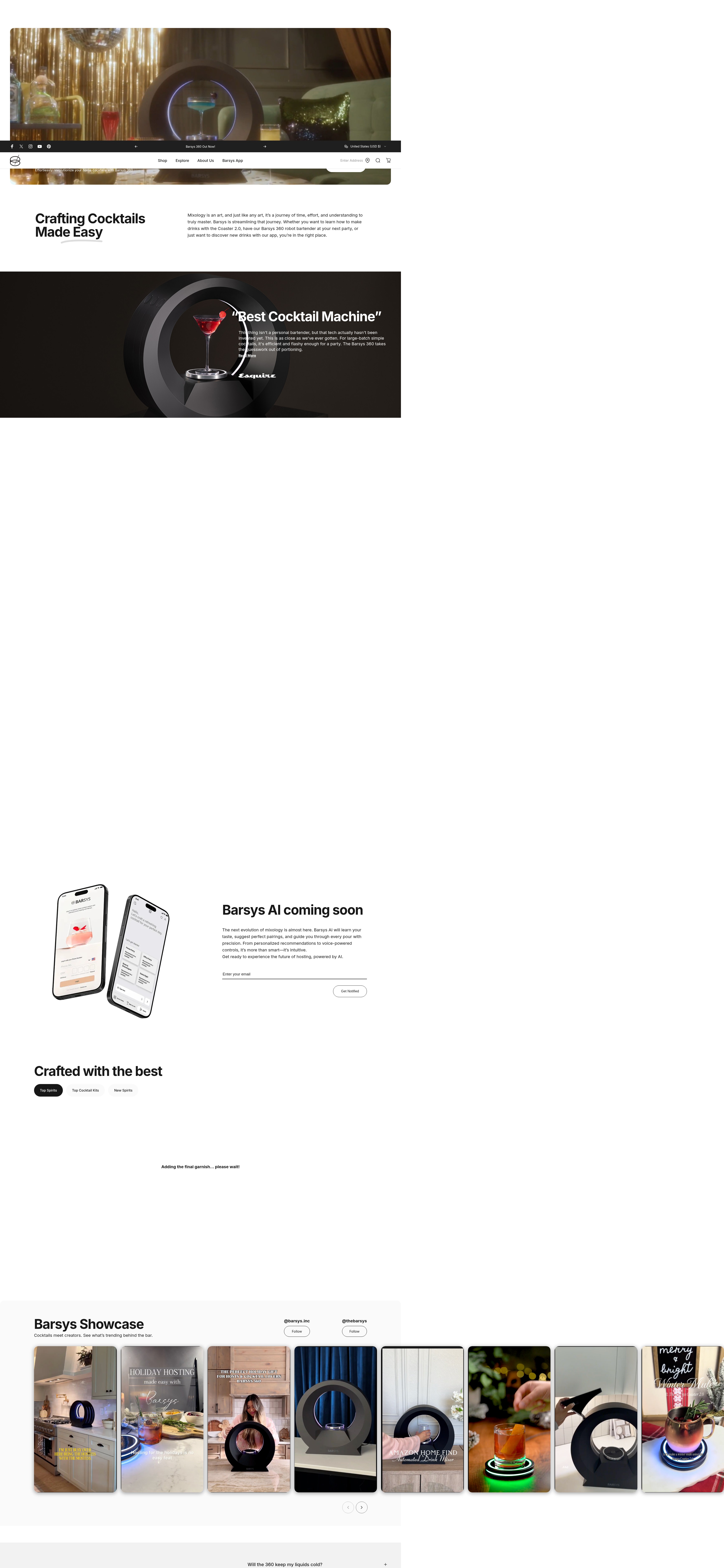 Screenshot of barsys.com