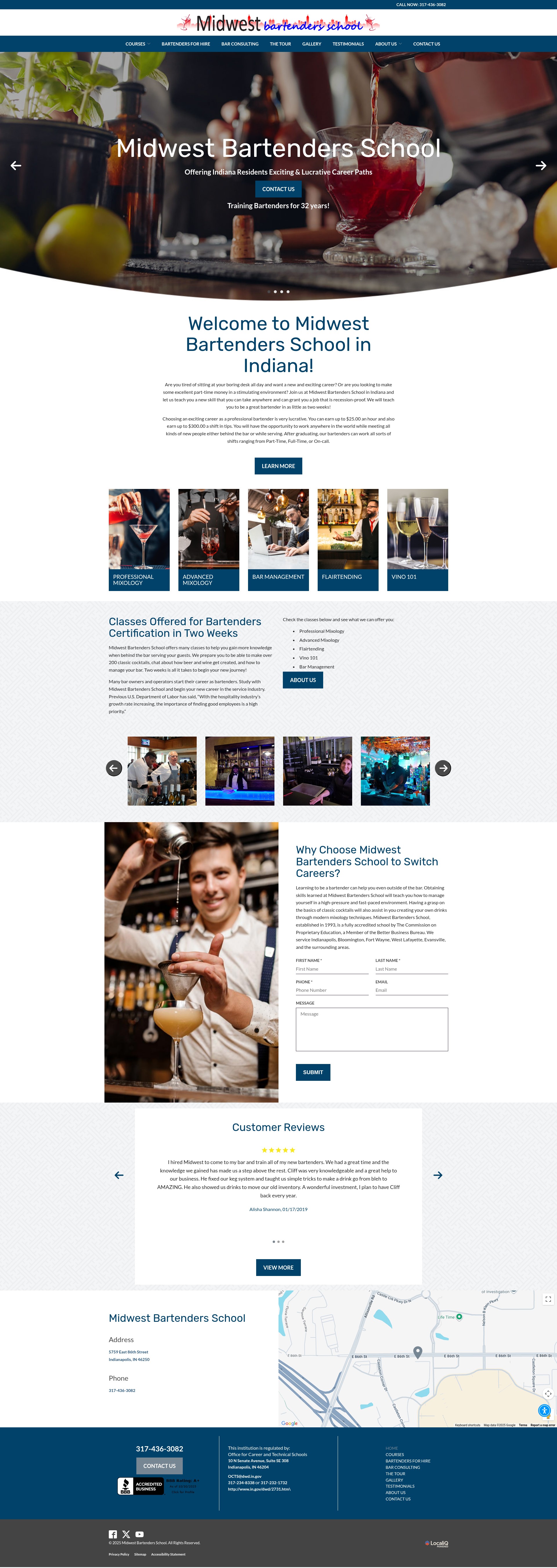 Screenshot of bartendersschool.com
