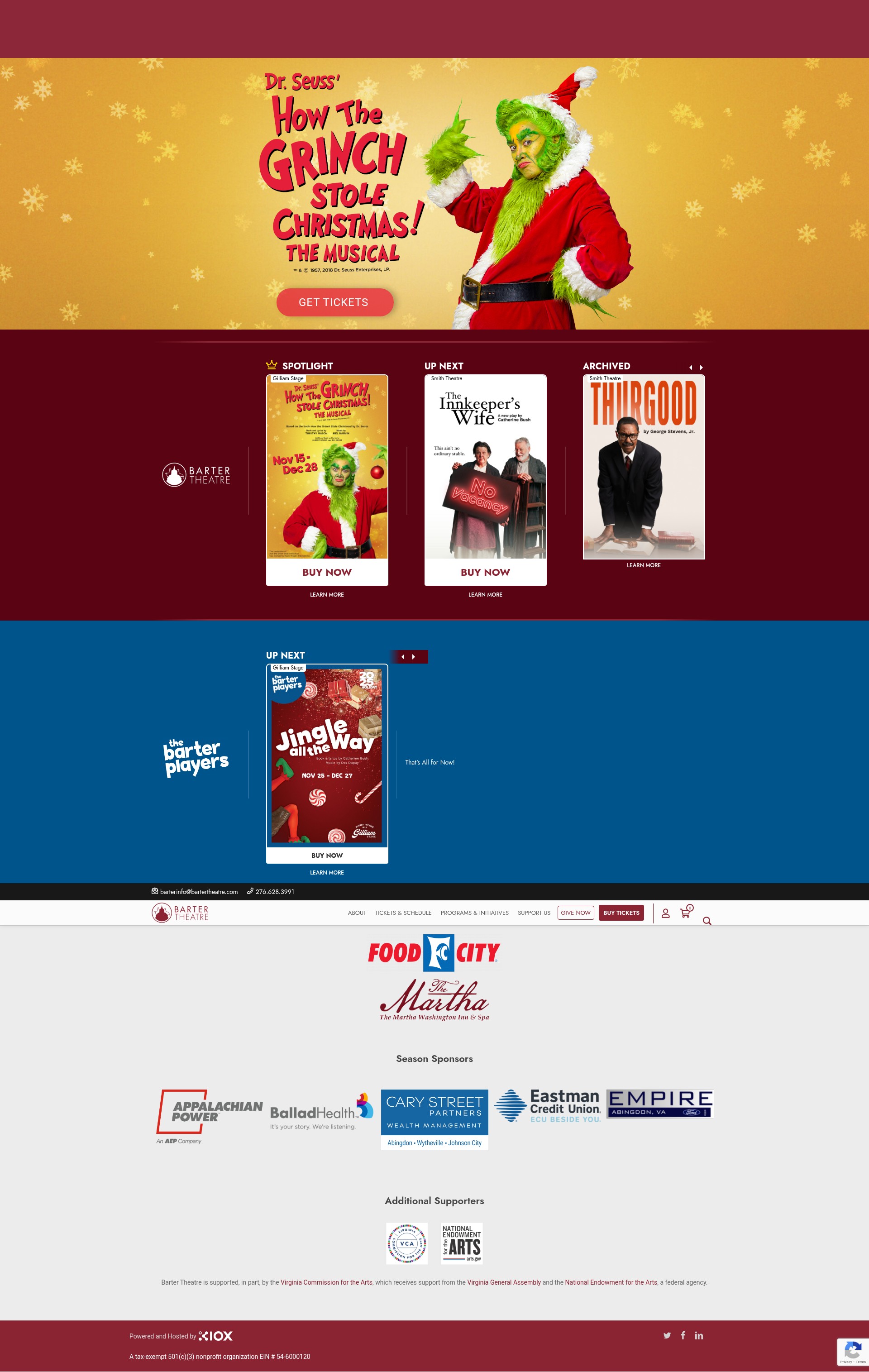 Screenshot of bartertheatre.com