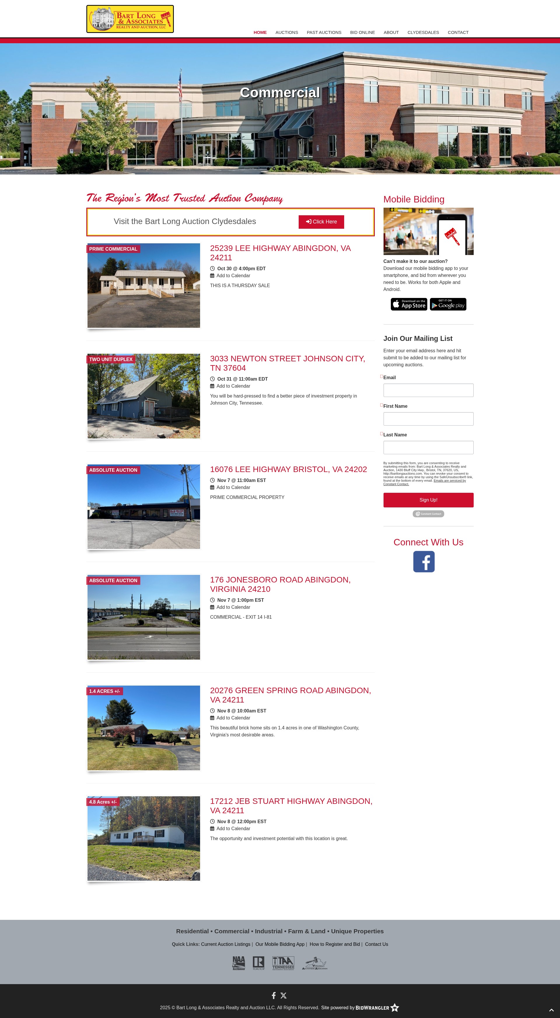 Screenshot of bartlongauctions.com
