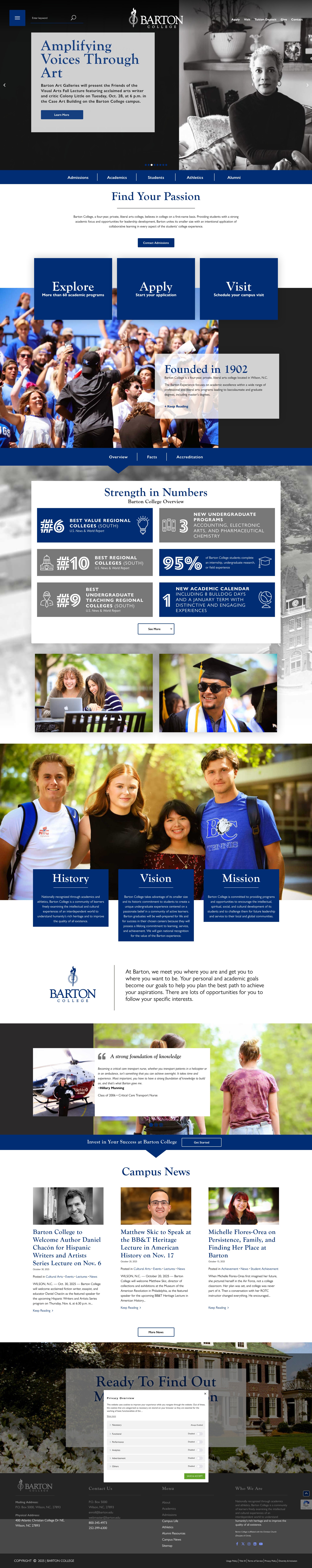 Screenshot of barton.edu