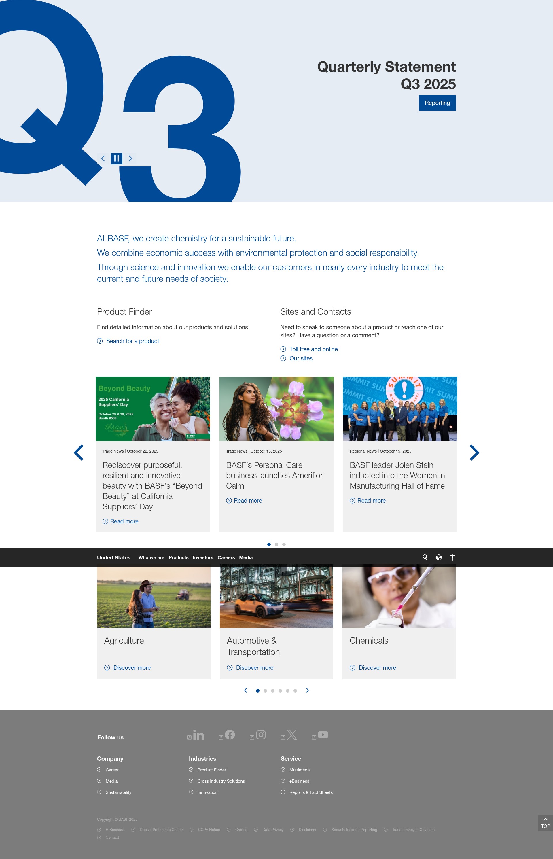 Screenshot of basf.com