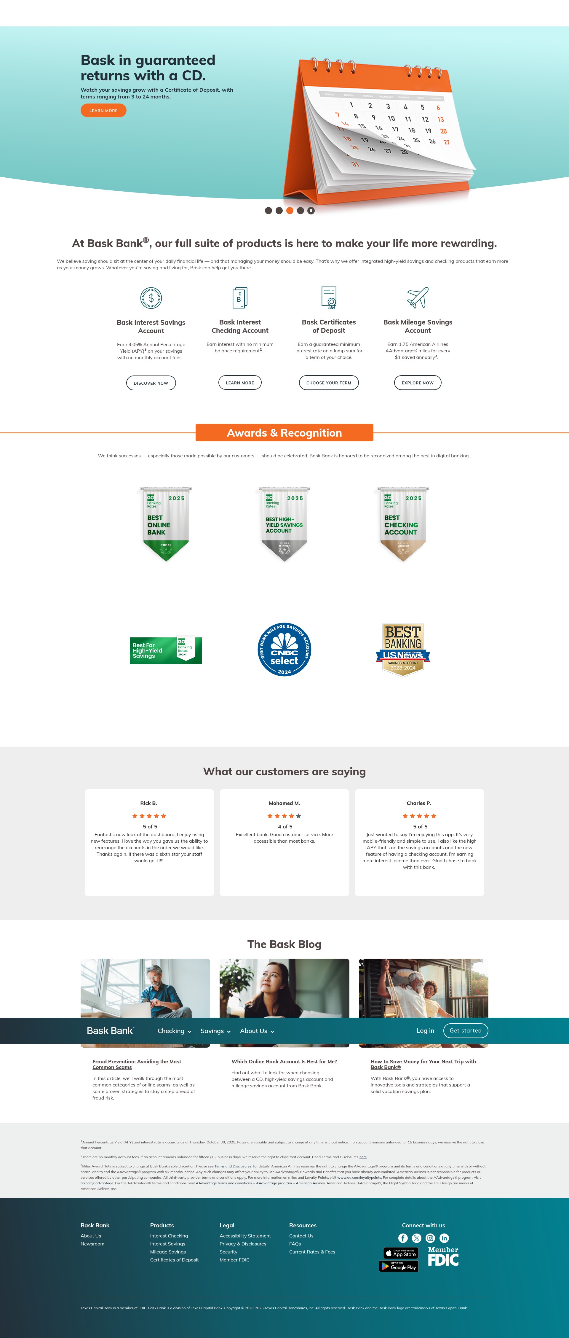 Screenshot of baskbank.com