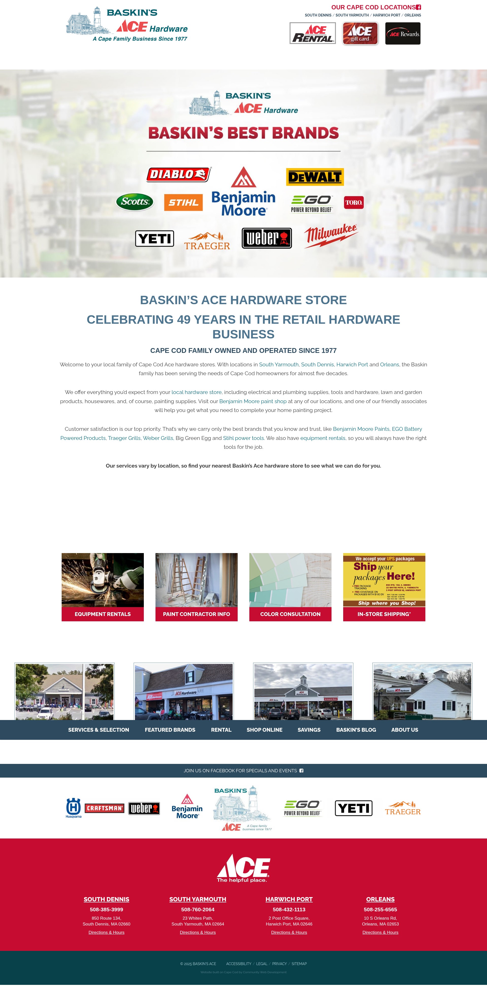 Screenshot of baskinsacehardware.com