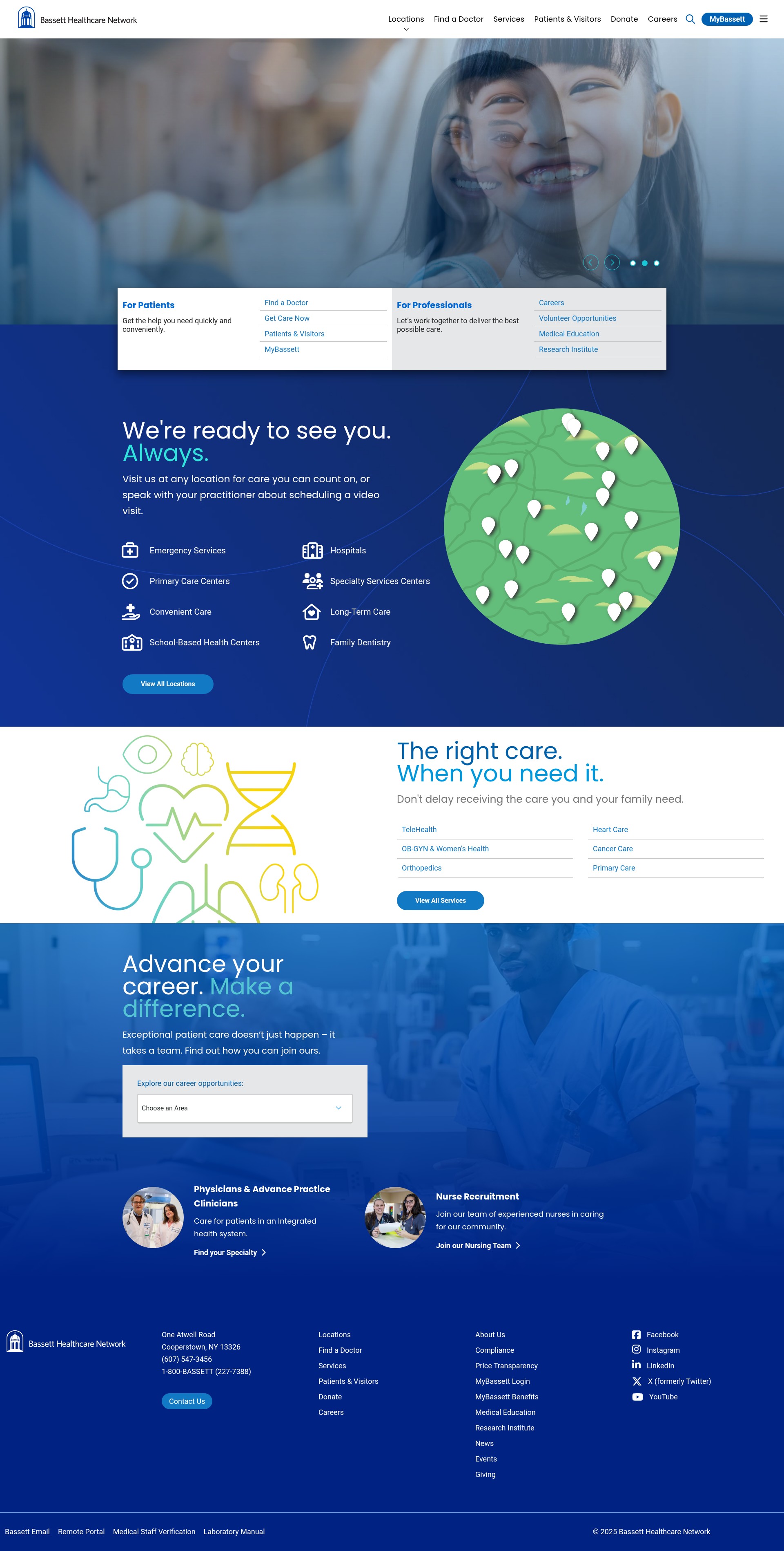 Screenshot of bassett.org