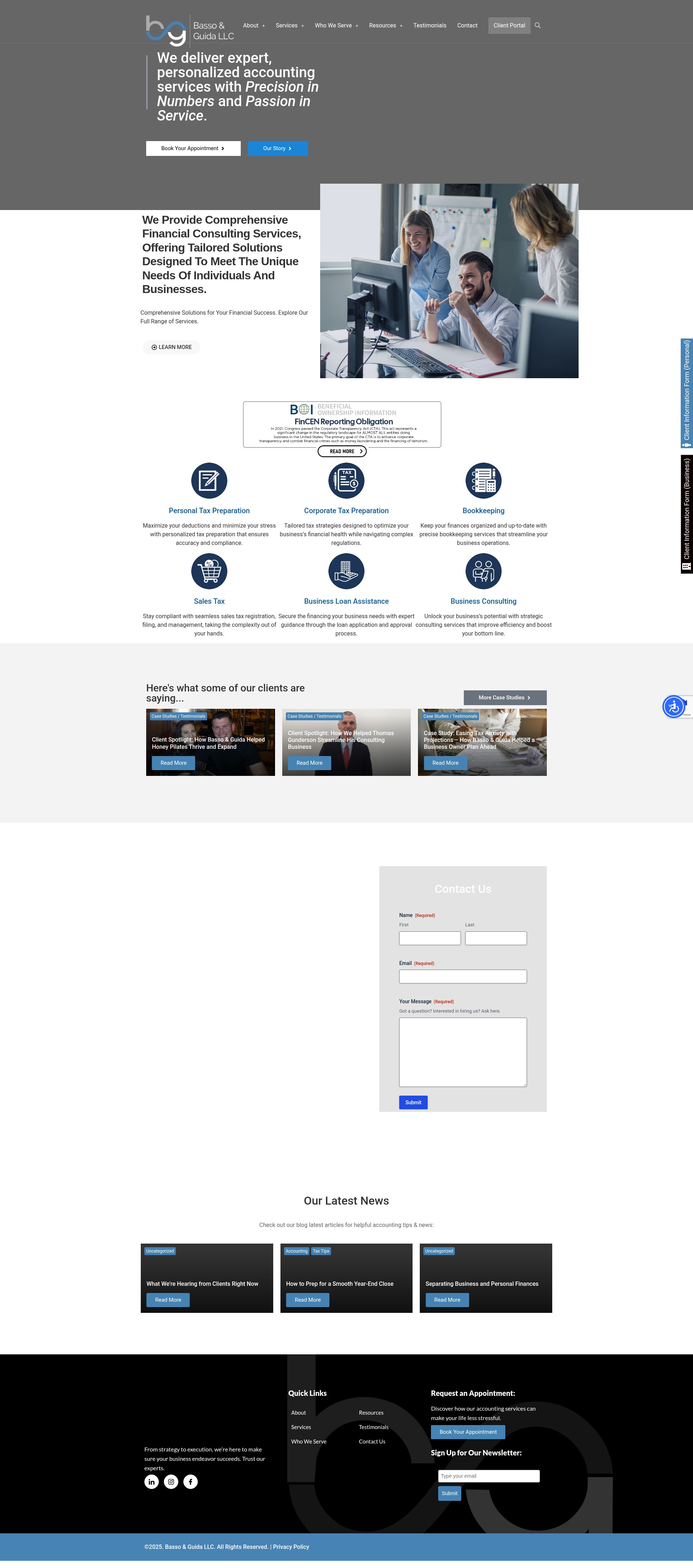 Screenshot of bassoguidallc.com