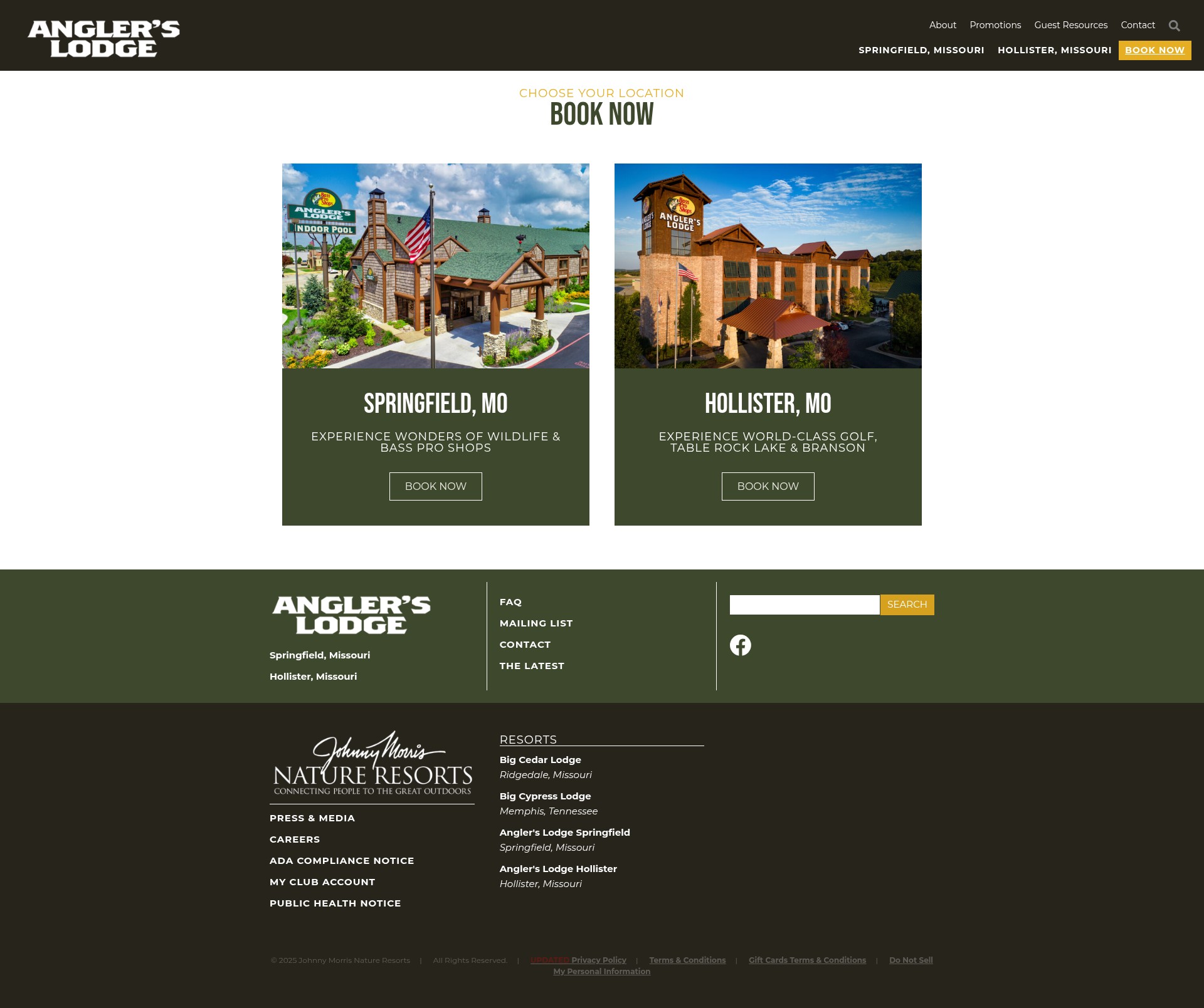 Screenshot of bassproanglerslodge.com