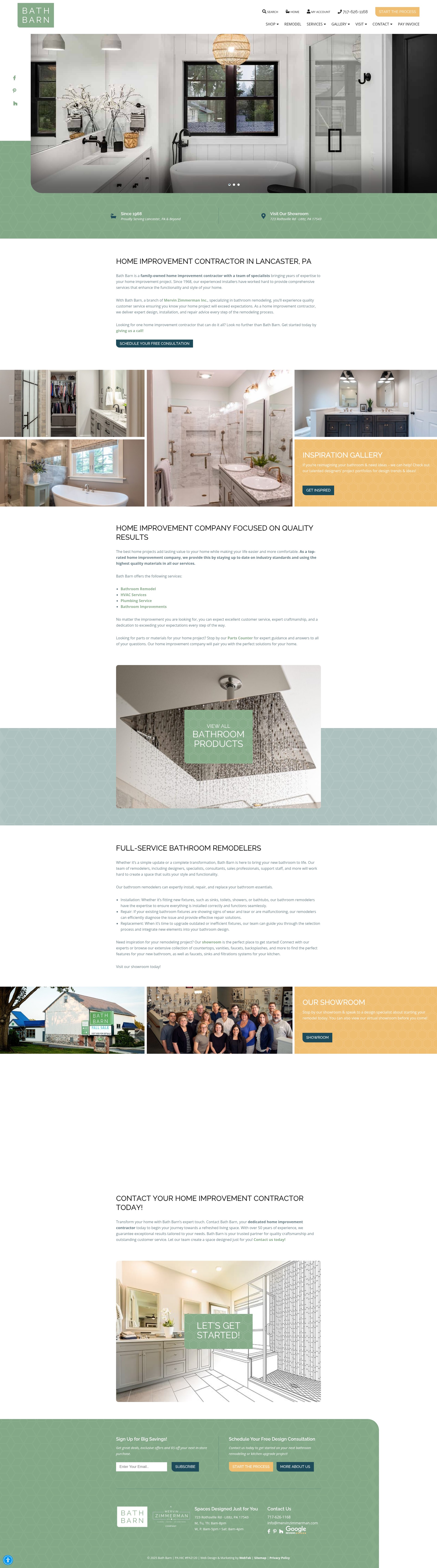 Screenshot of bathbarnshowroom.com