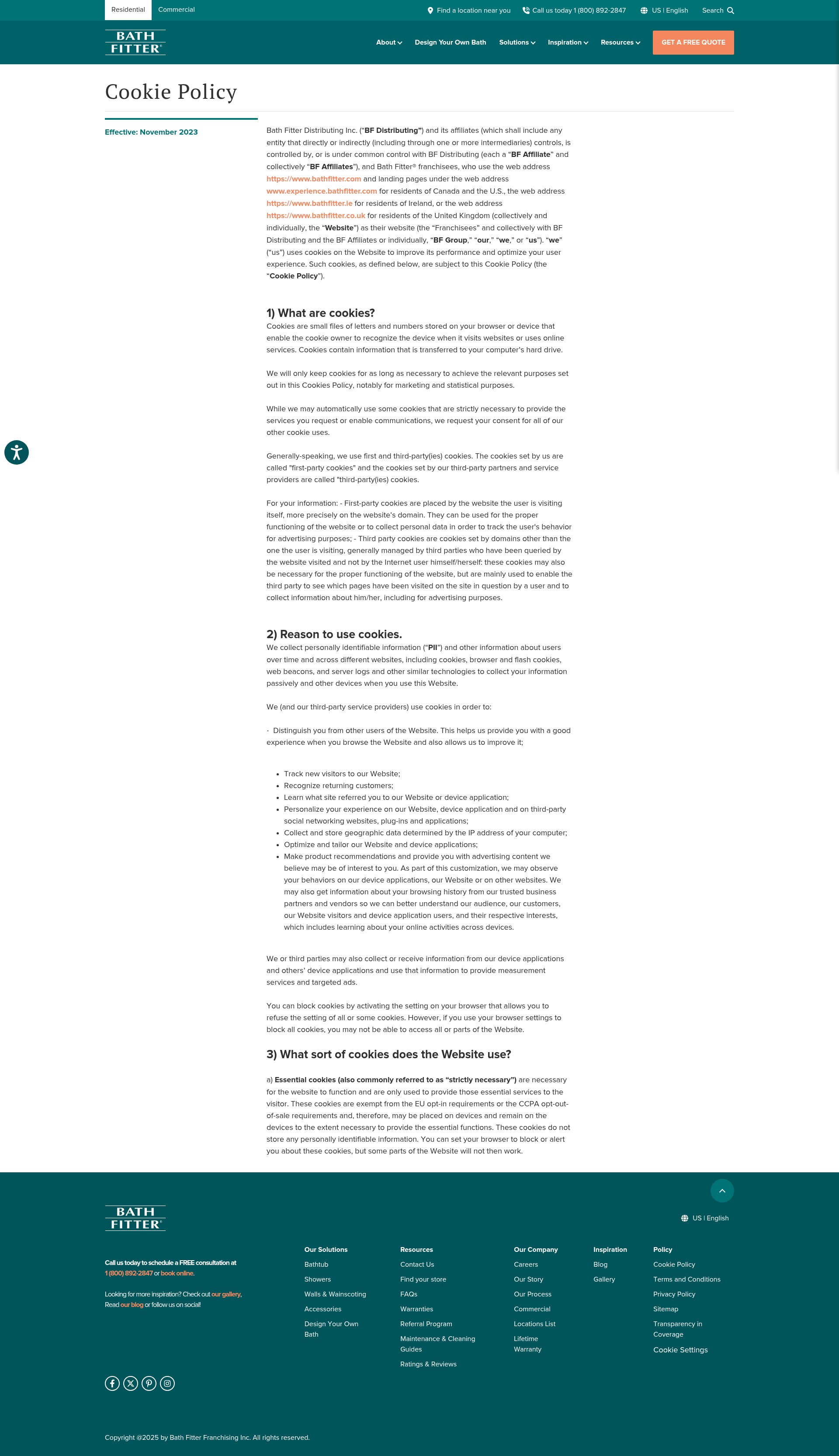 Screenshot of bathfitterco.com