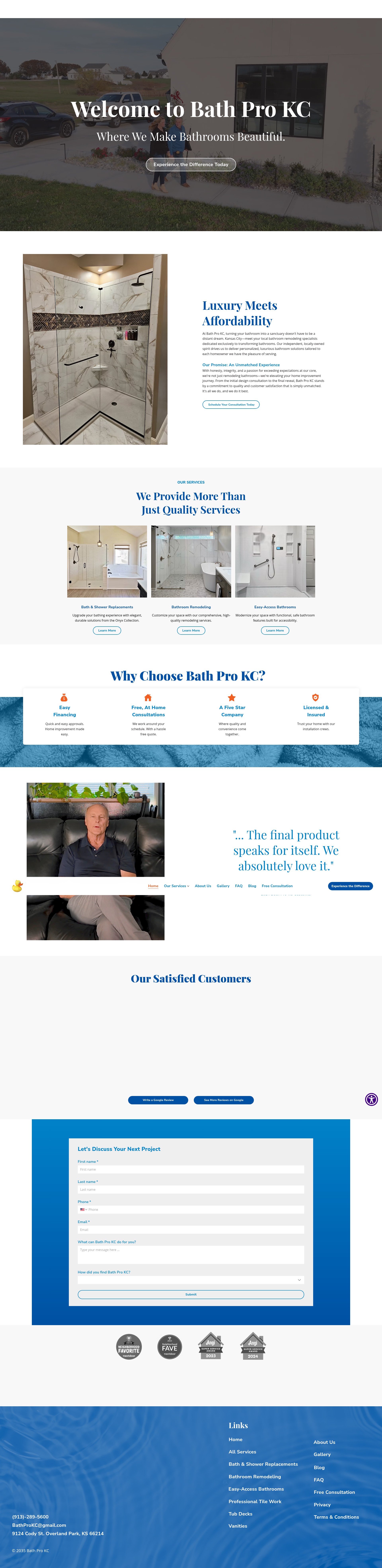 Screenshot of bathprokc.com