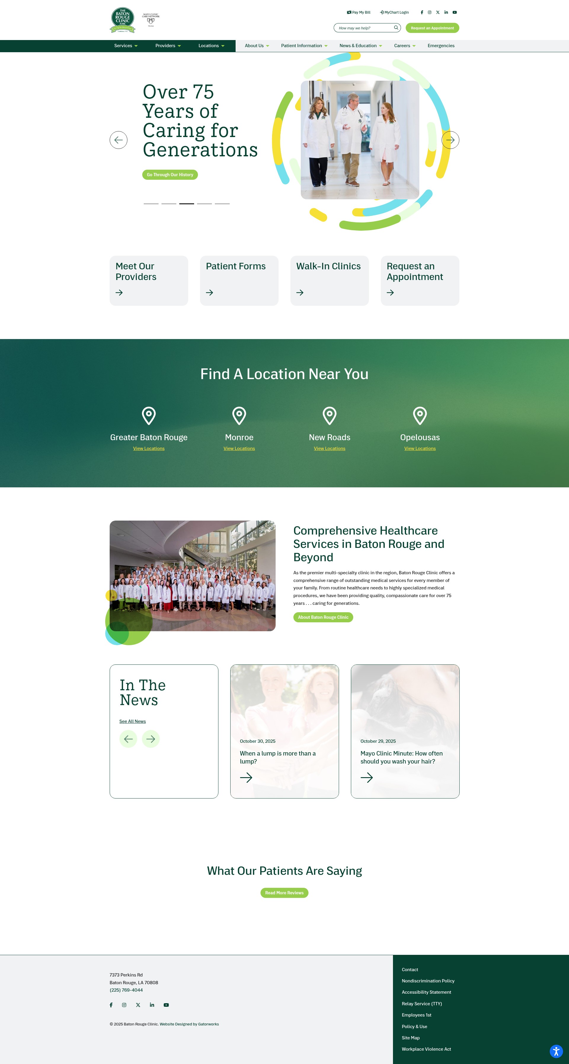 Screenshot of batonrougeclinic.com