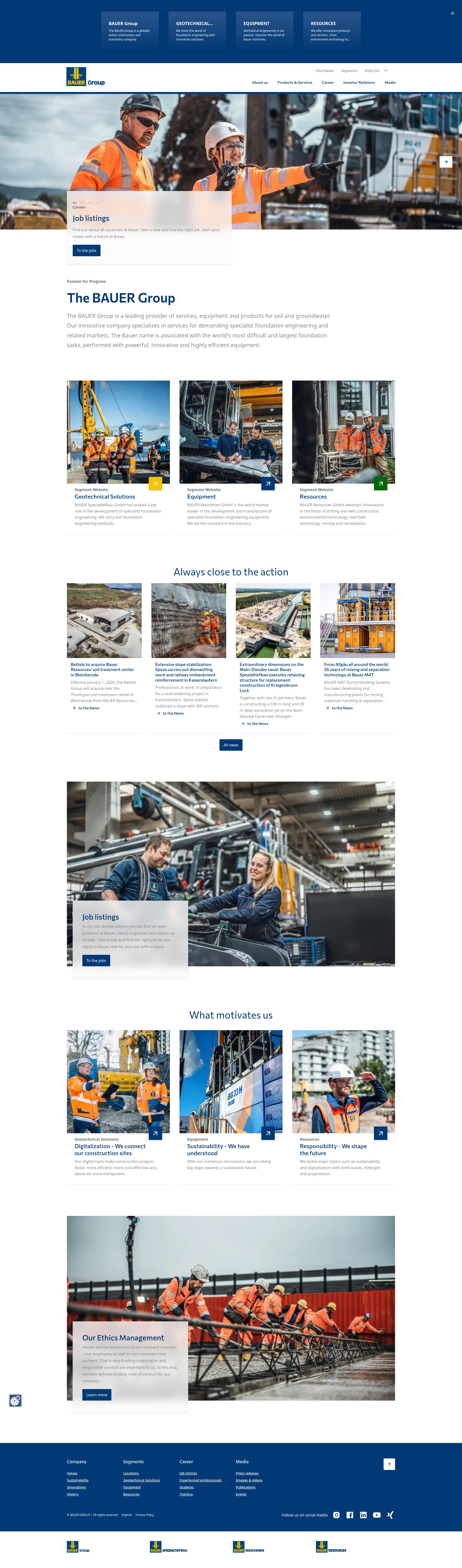 Screenshot of bauer.de