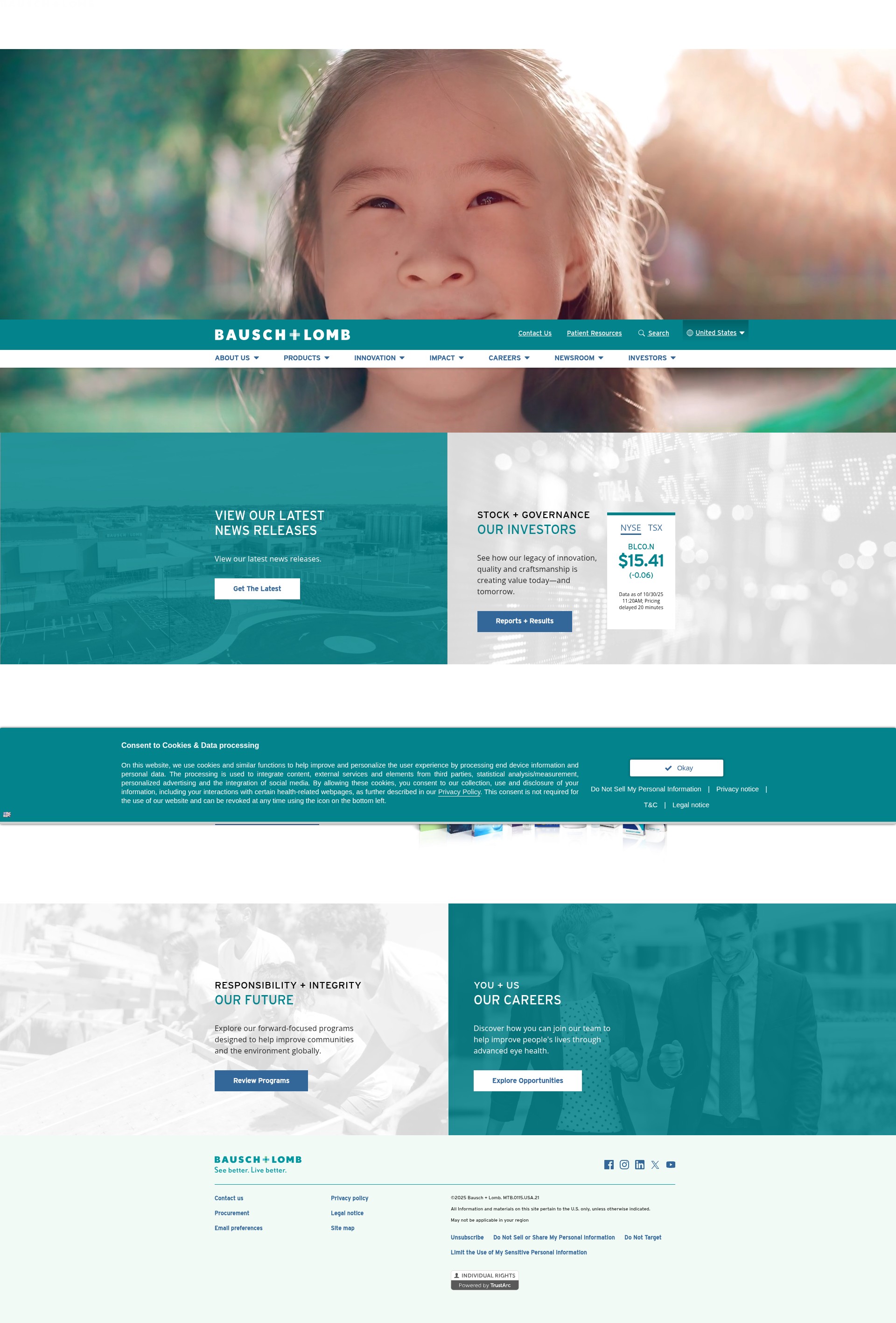 Screenshot of bausch.com