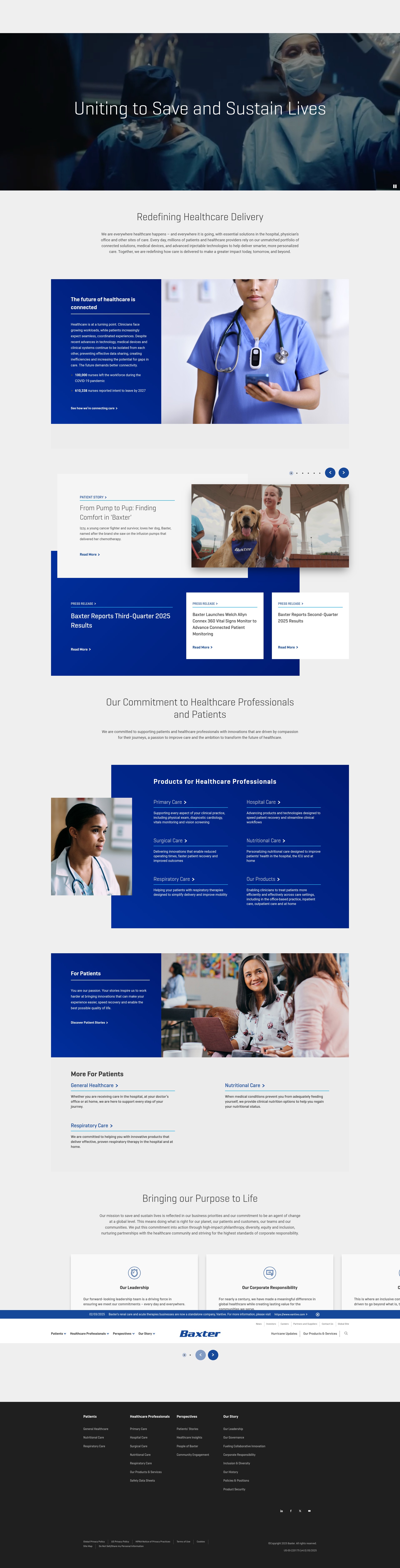 Screenshot of baxter.com