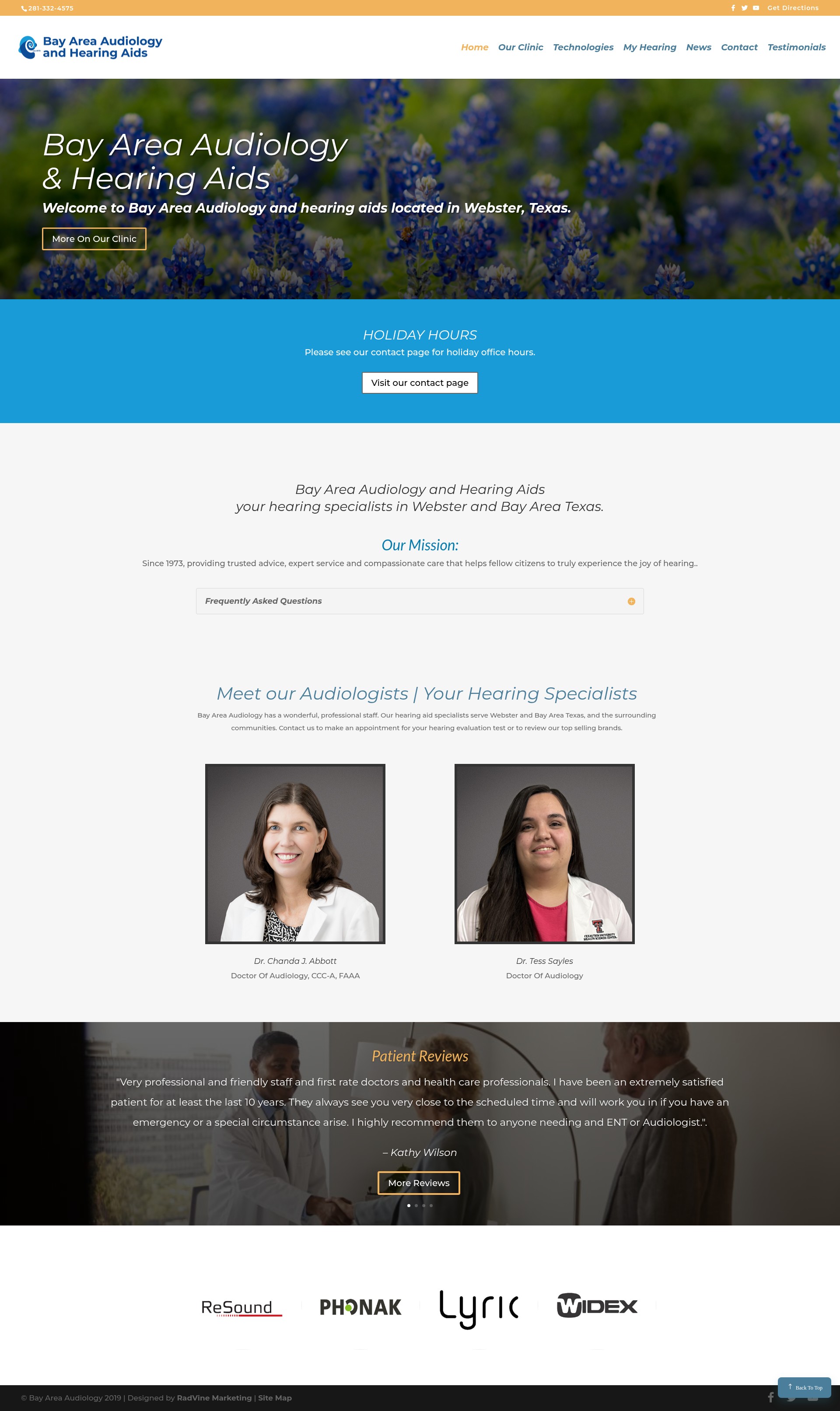 Screenshot of bayareaaudiology.com