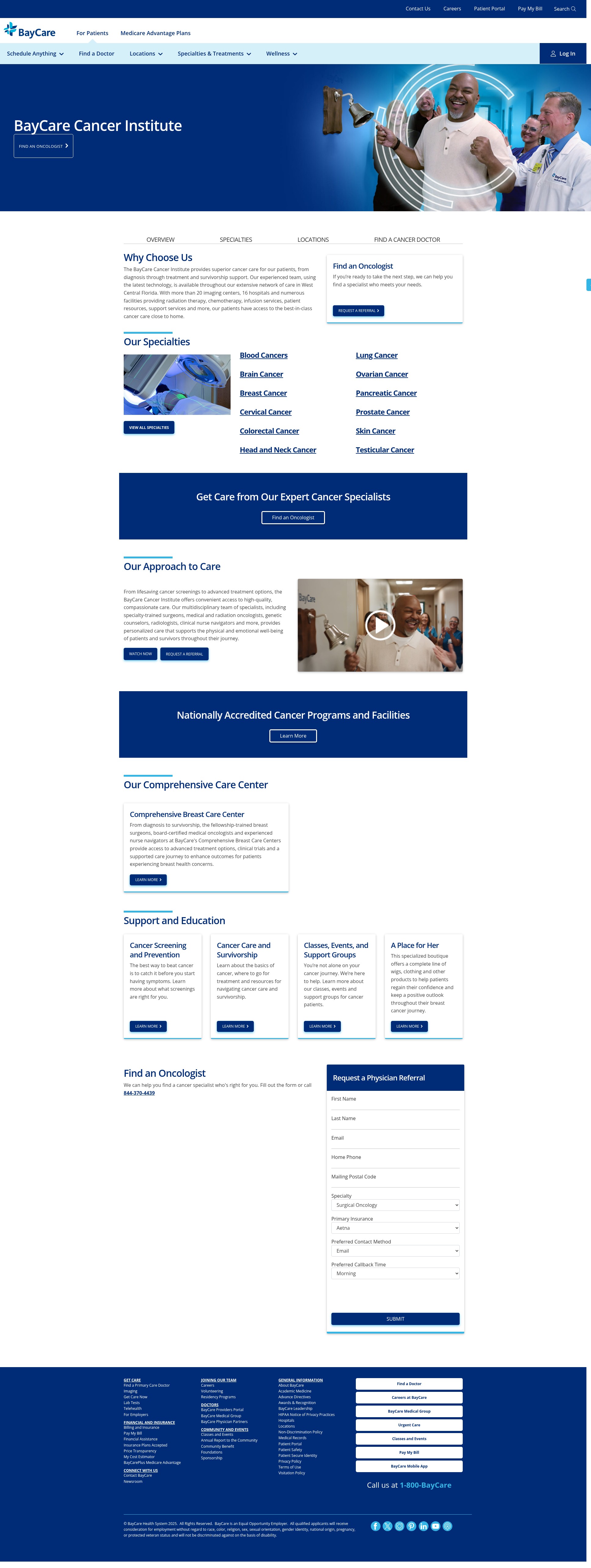 Screenshot of baycare.org