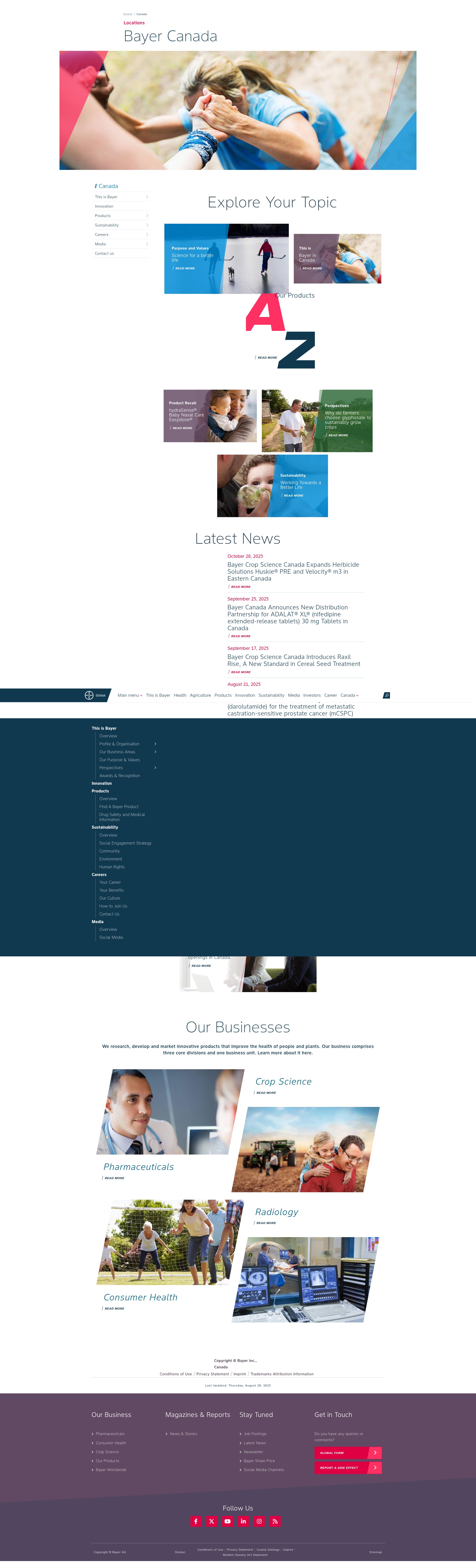 Screenshot of bayer.ca