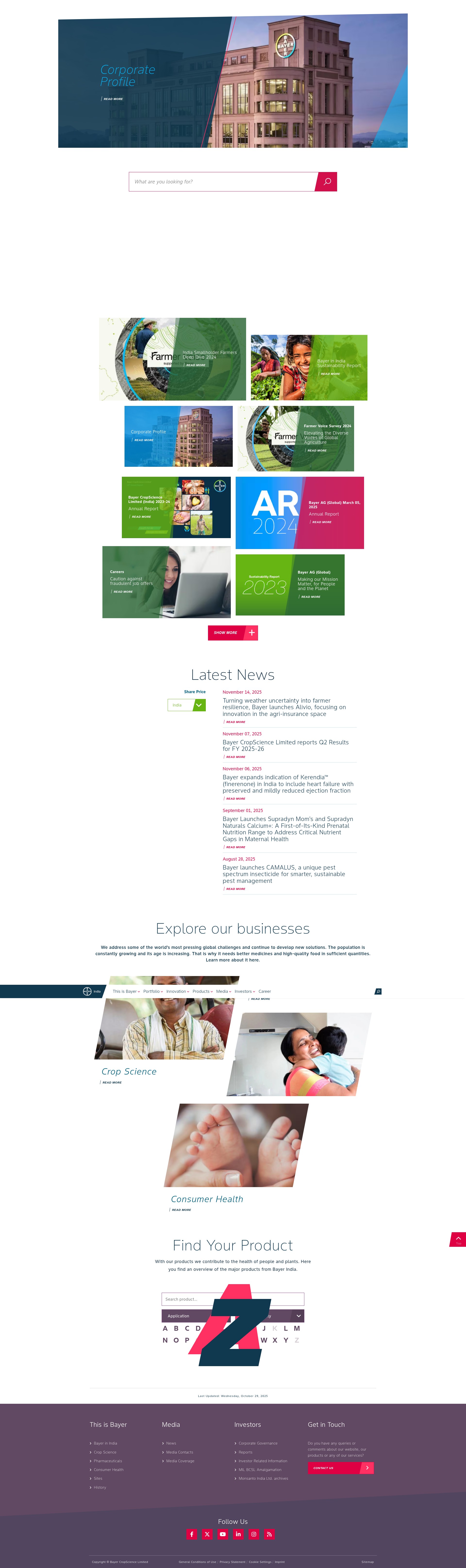 Screenshot of bayer.in