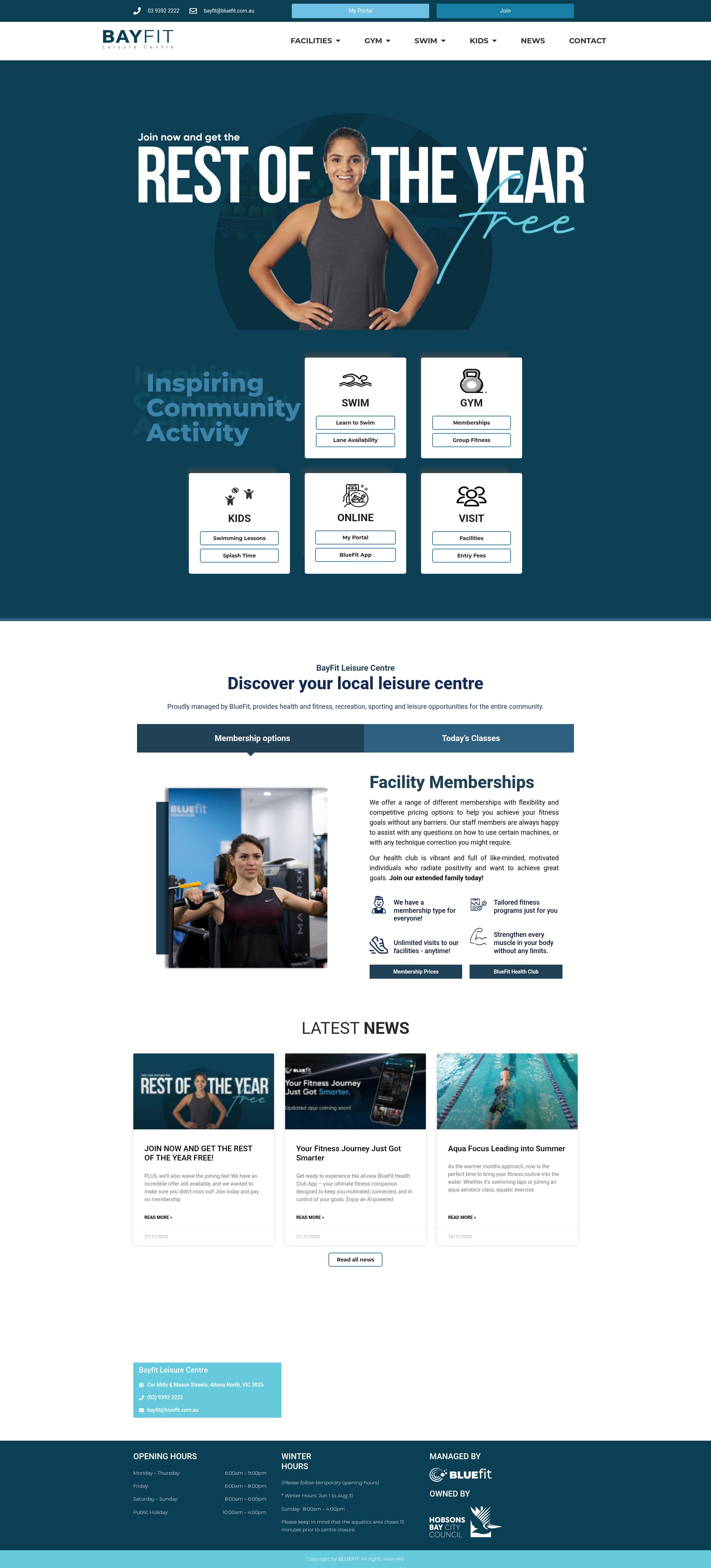 Screenshot of bayfit.com.au