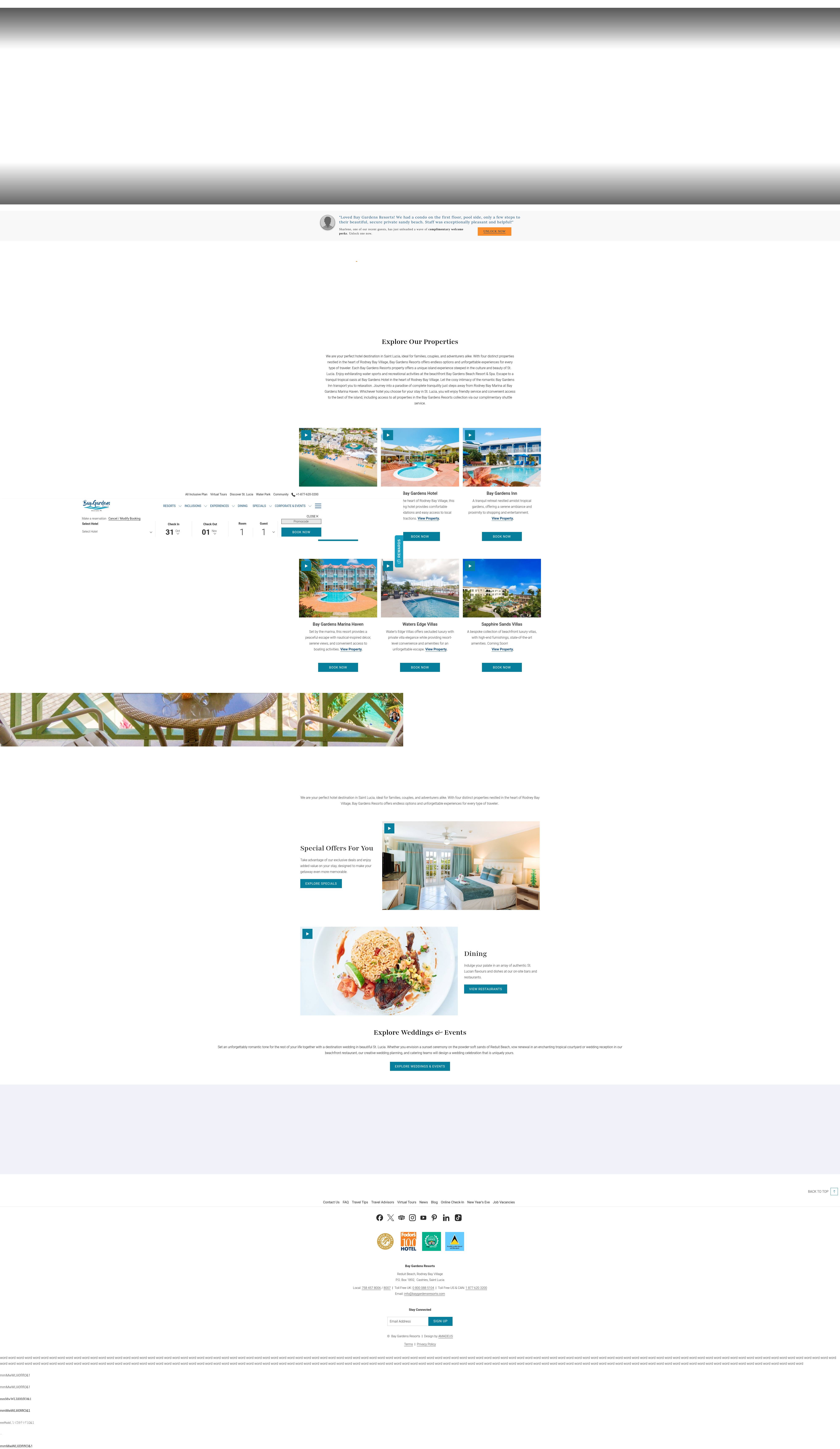 Screenshot of baygardensresorts.com