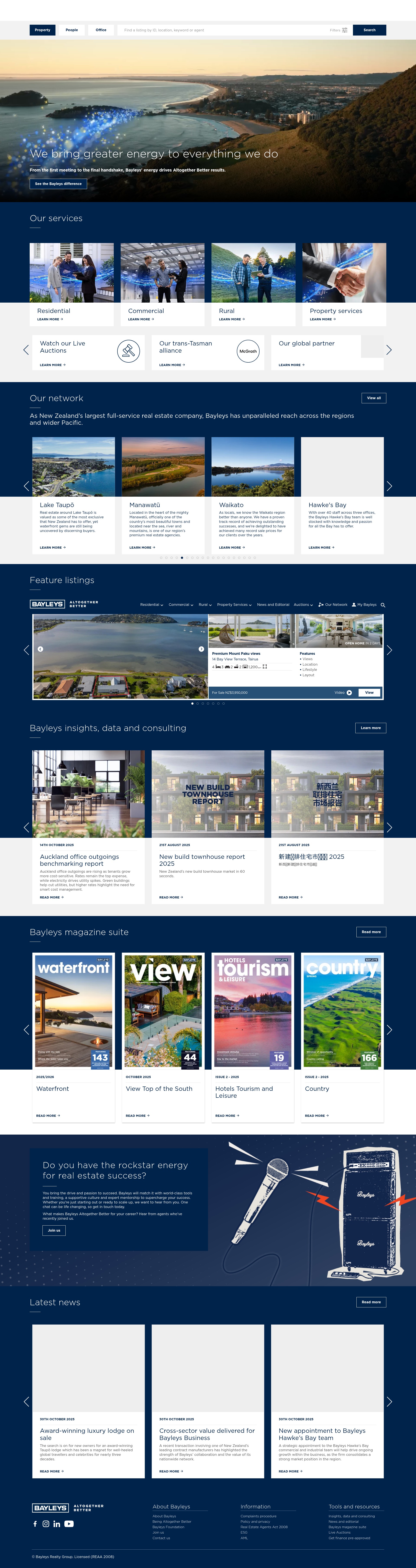 Screenshot of bayleys.co.nz