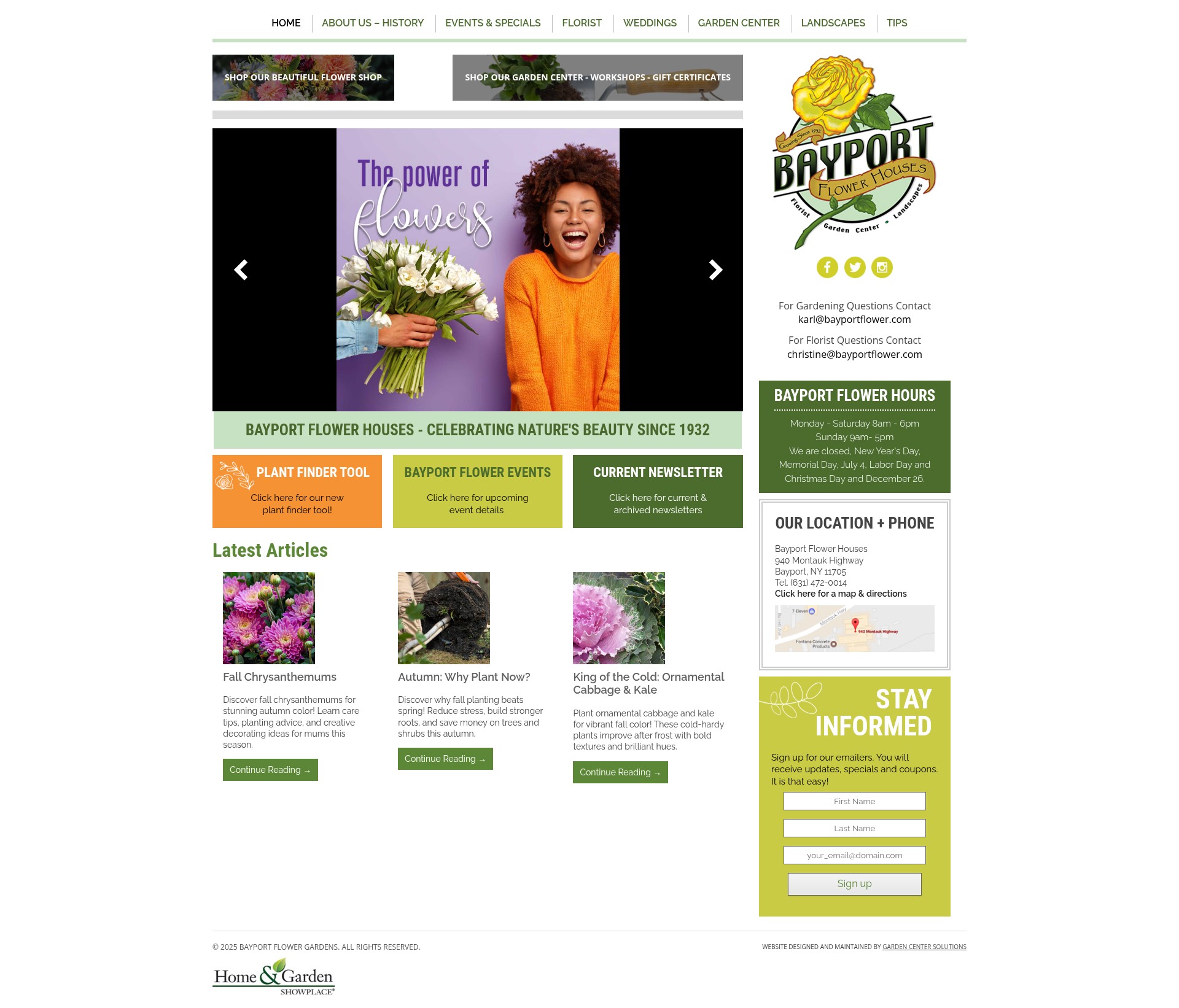 Screenshot of bayportflower.com