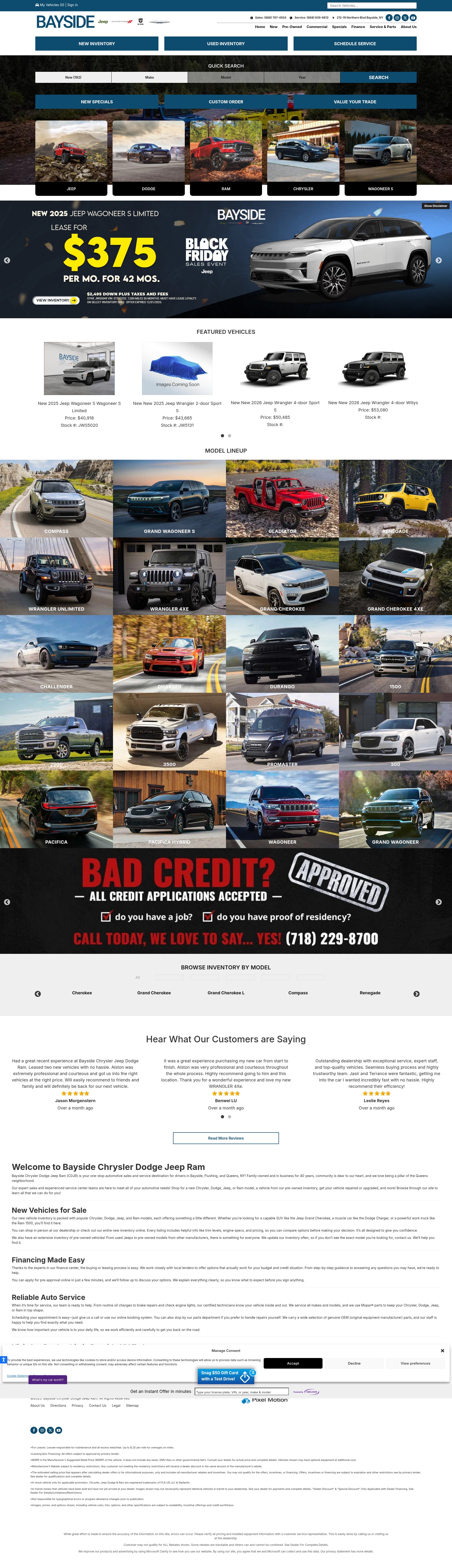 Screenshot of baysidechryslerjeepdodge.net