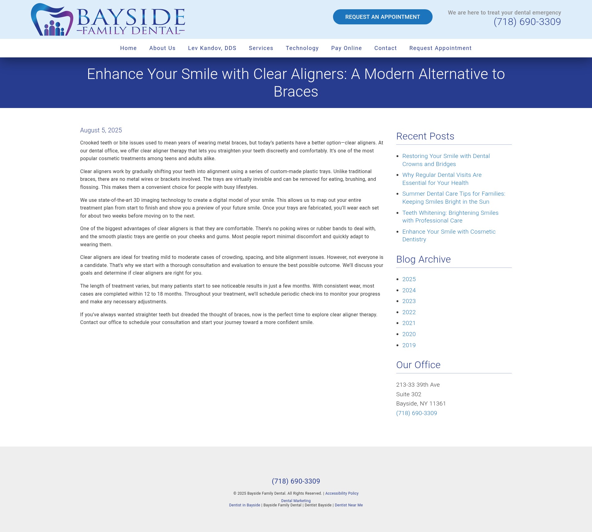 Screenshot of baysidefamilydentalny.com