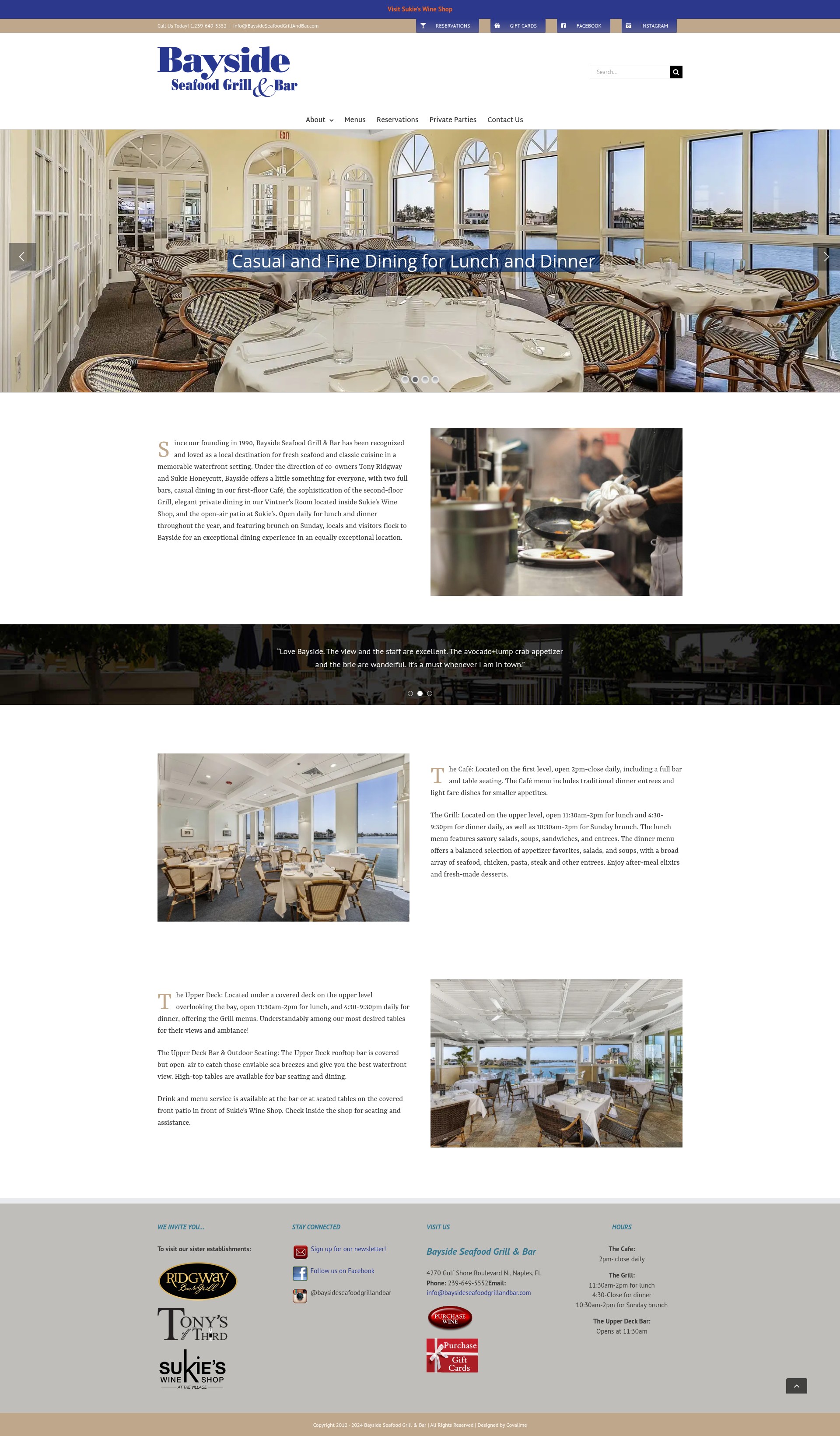 Screenshot of baysideseafoodgrillandbar.com