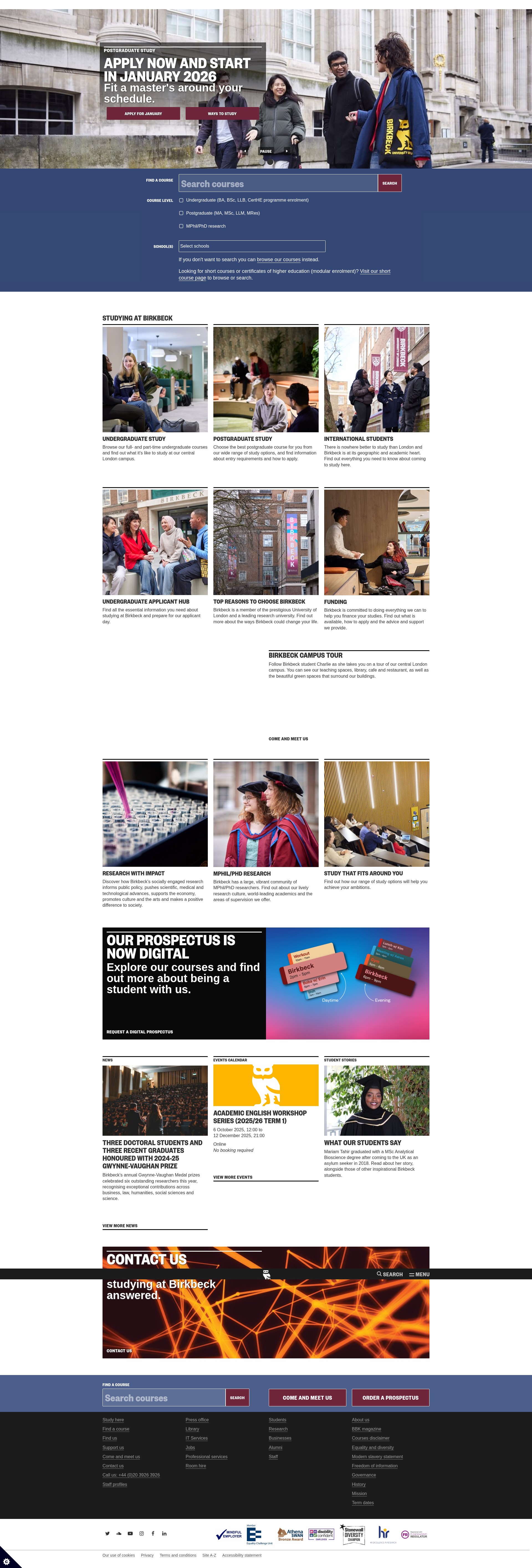 Screenshot of bbk.ac.uk